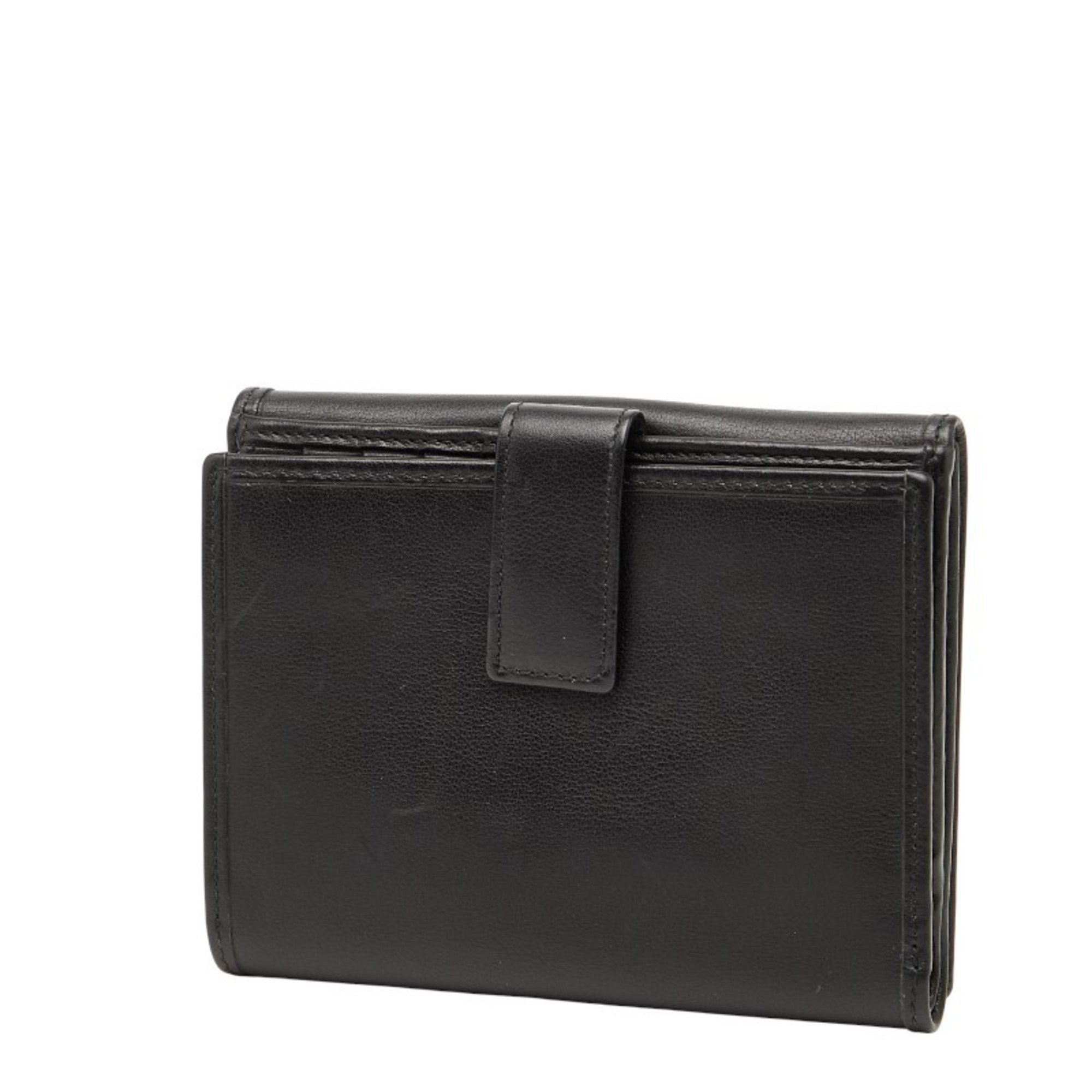 Loewe LOEWE Anagram Bifold Wallet Black Leather Women's Size ONE SIZE - 2 Thumbnail