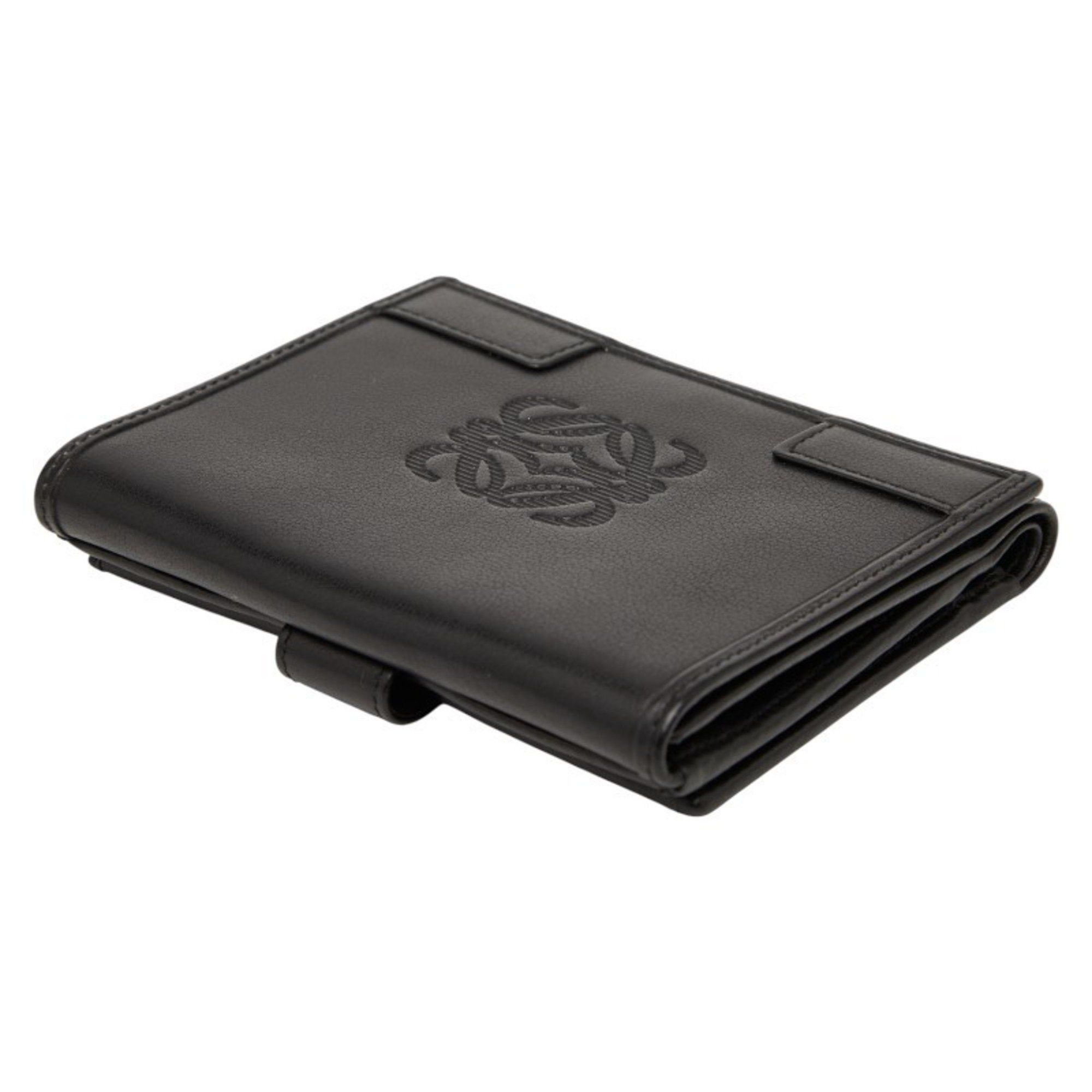 Loewe LOEWE Anagram Bifold Wallet Black Leather Women's Size ONE SIZE - 5 Thumbnail