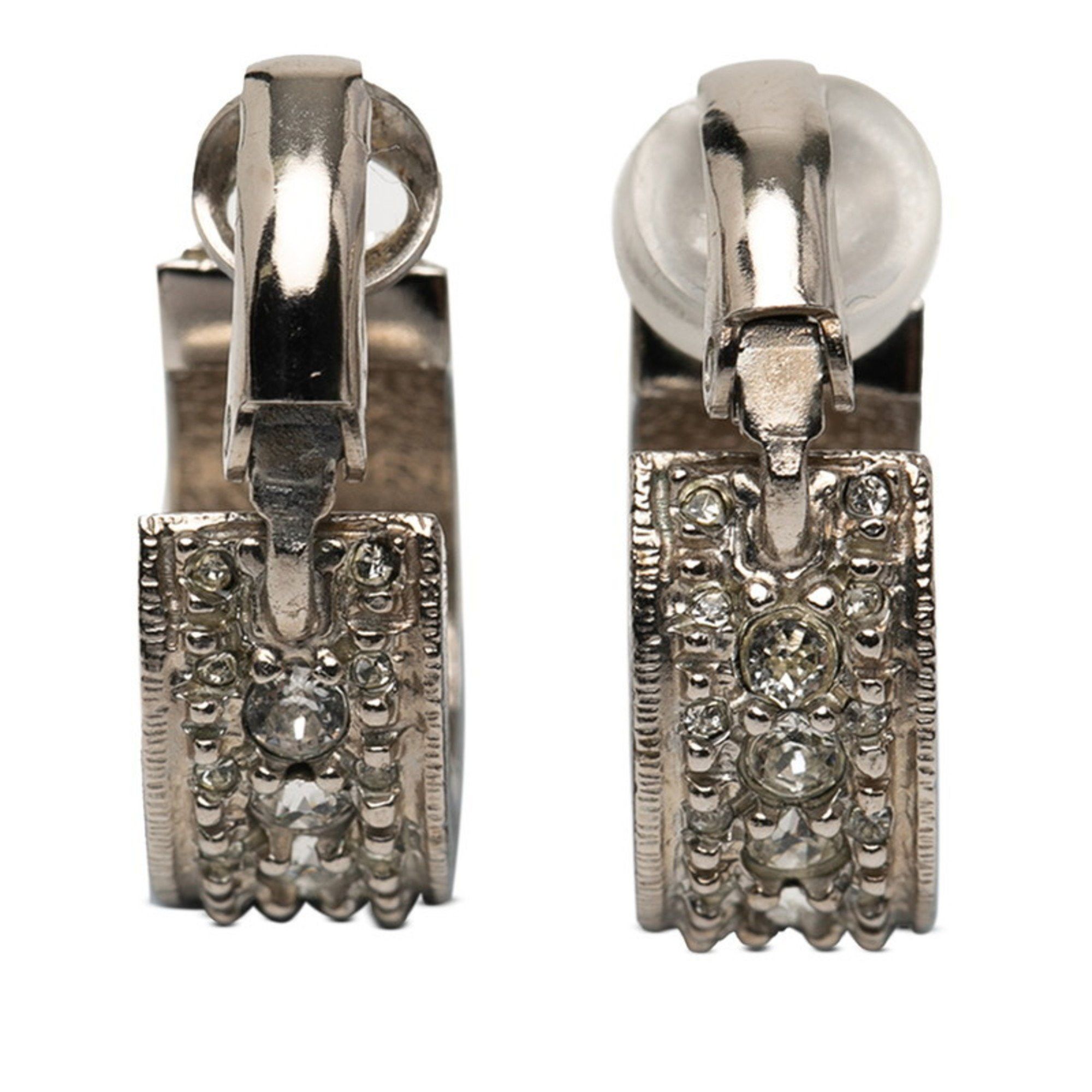 Chanel CHANEL Coco Mark Rhinestone Earrings, Gold Plated, Women's Size ONE SIZE - 2 Thumbnail