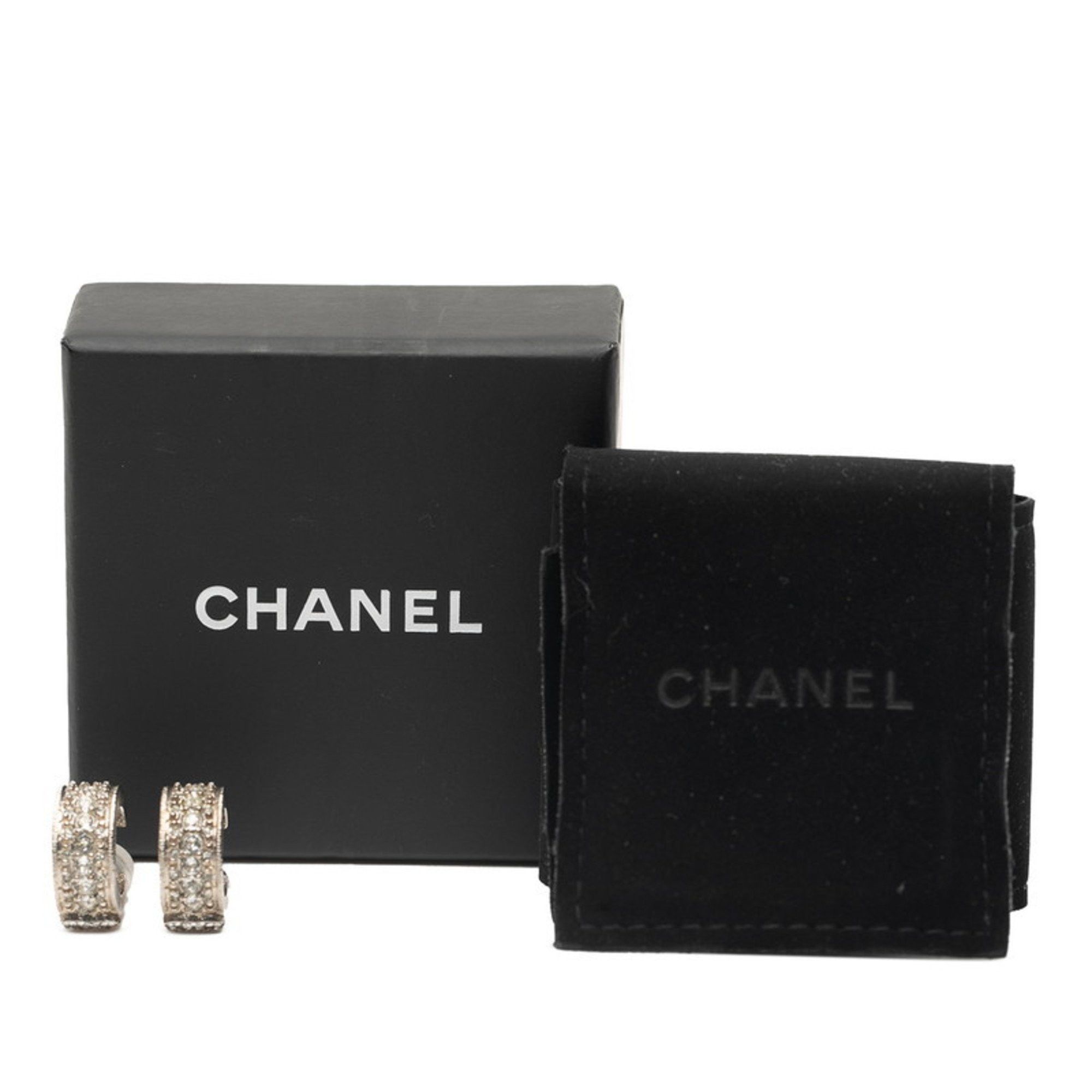 Chanel CHANEL Coco Mark Rhinestone Earrings, Gold Plated, Women's Size ONE SIZE - 4 Thumbnail