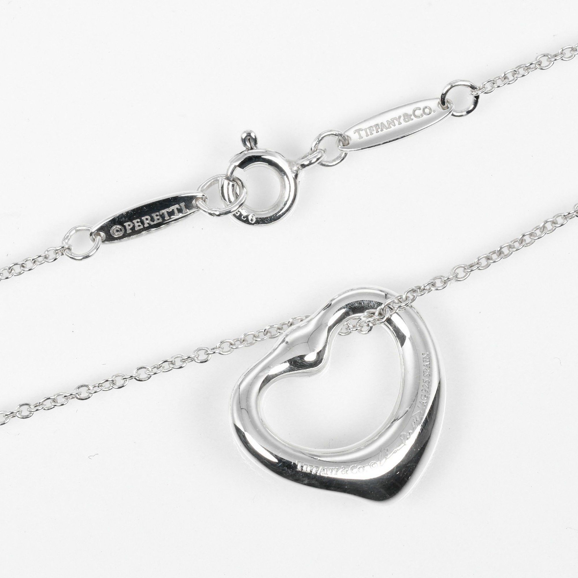 Tiffany & Co. Tiffany & Co. Open Heart Necklace in 925 Sterling Silver with Pink Sapphire, Approximately 3.5g Size ONE SIZE - 5 Thumbnail