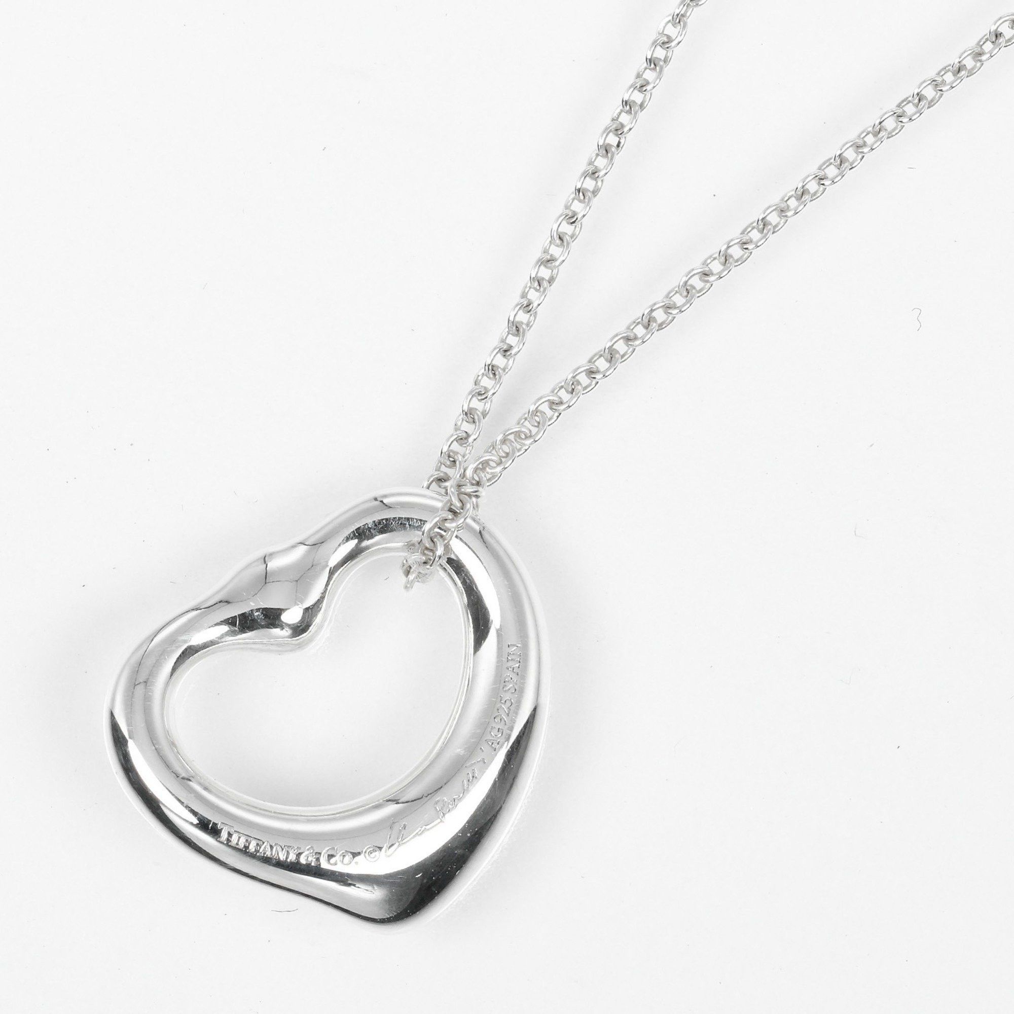 Tiffany & Co. Tiffany & Co. Open Heart Necklace in 925 Sterling Silver with Pink Sapphire, Approximately 3.5g Size ONE SIZE - 3 Thumbnail