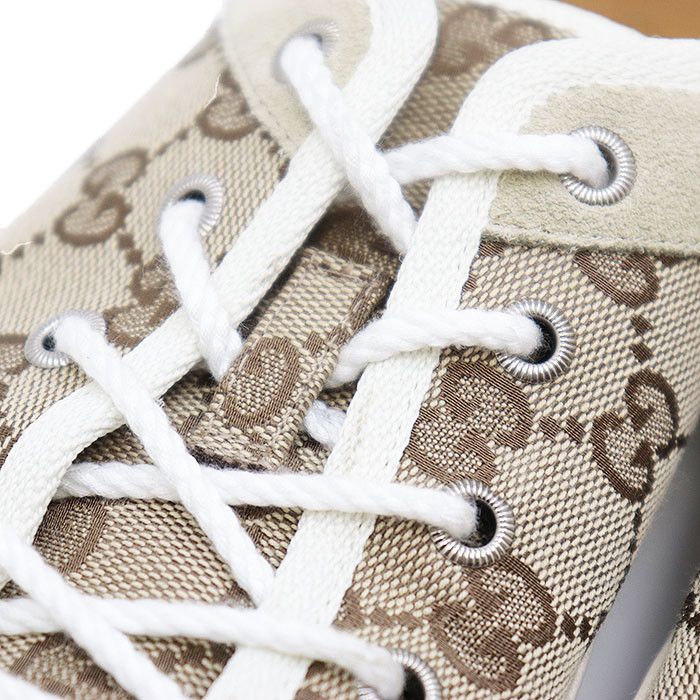 Gucci Gucci Gucci GG Monogram Canvas Suede Sneakers Canvas Shoes 738992 DUTY FREE for USA Size ONE SIZE - 11 Thumbnail