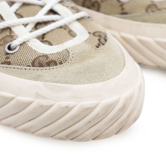 Gucci Gucci Gucci GG Monogram Canvas Suede Sneakers Canvas Shoes 738992 DUTY FREE for USA Size ONE SIZE - 3 Thumbnail