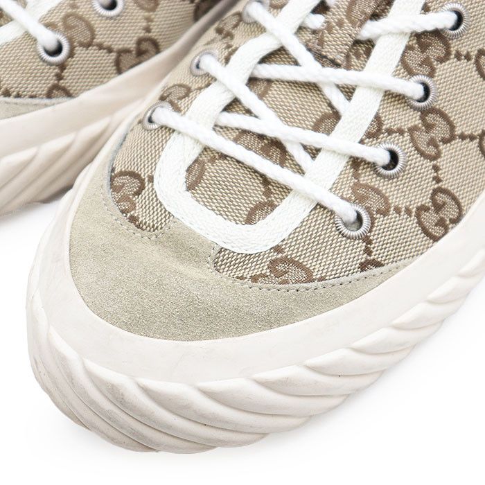 Gucci Gucci Gucci GG Monogram Canvas Suede Sneakers Canvas Shoes 738992 DUTY FREE for USA Size ONE SIZE - 2 Thumbnail