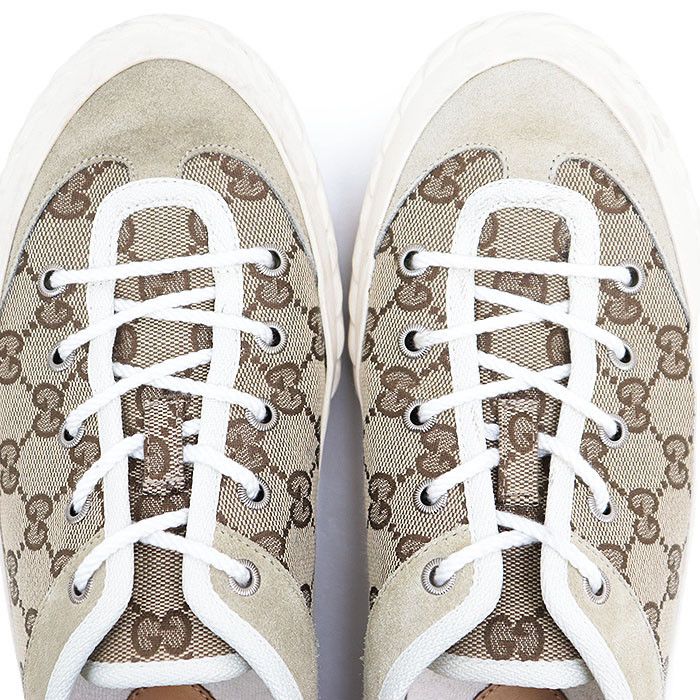 Gucci Gucci Gucci GG Monogram Canvas Suede Sneakers Canvas Shoes 738992 DUTY FREE for USA Size ONE SIZE - 13 Thumbnail