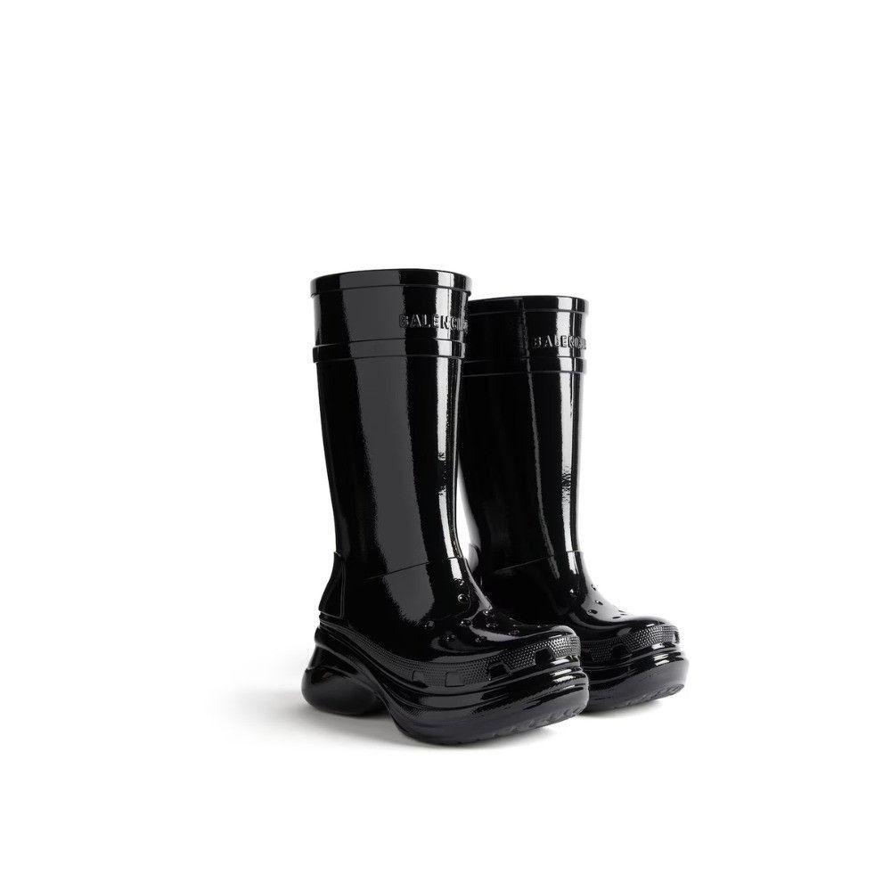 Balenciaga Crocs™ Boots in Glossy Black Size US 6 / IT 36 - 2 Thumbnail