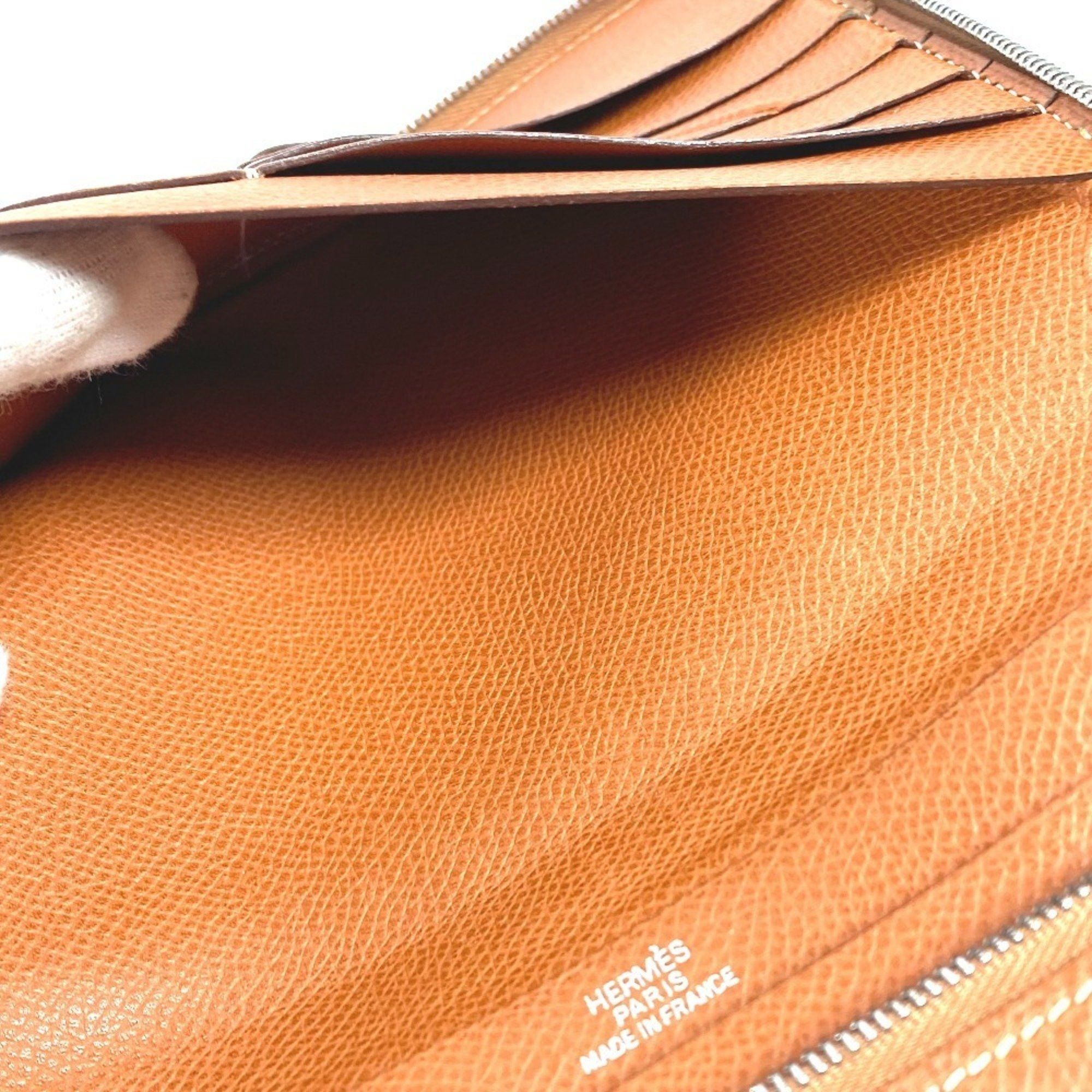 Hermes HERMES Azap Combined Long Wallet with Round Zipper Travel Case, Epson, Gold, for Men and Women Size ONE SIZE - 15 Thumbnail