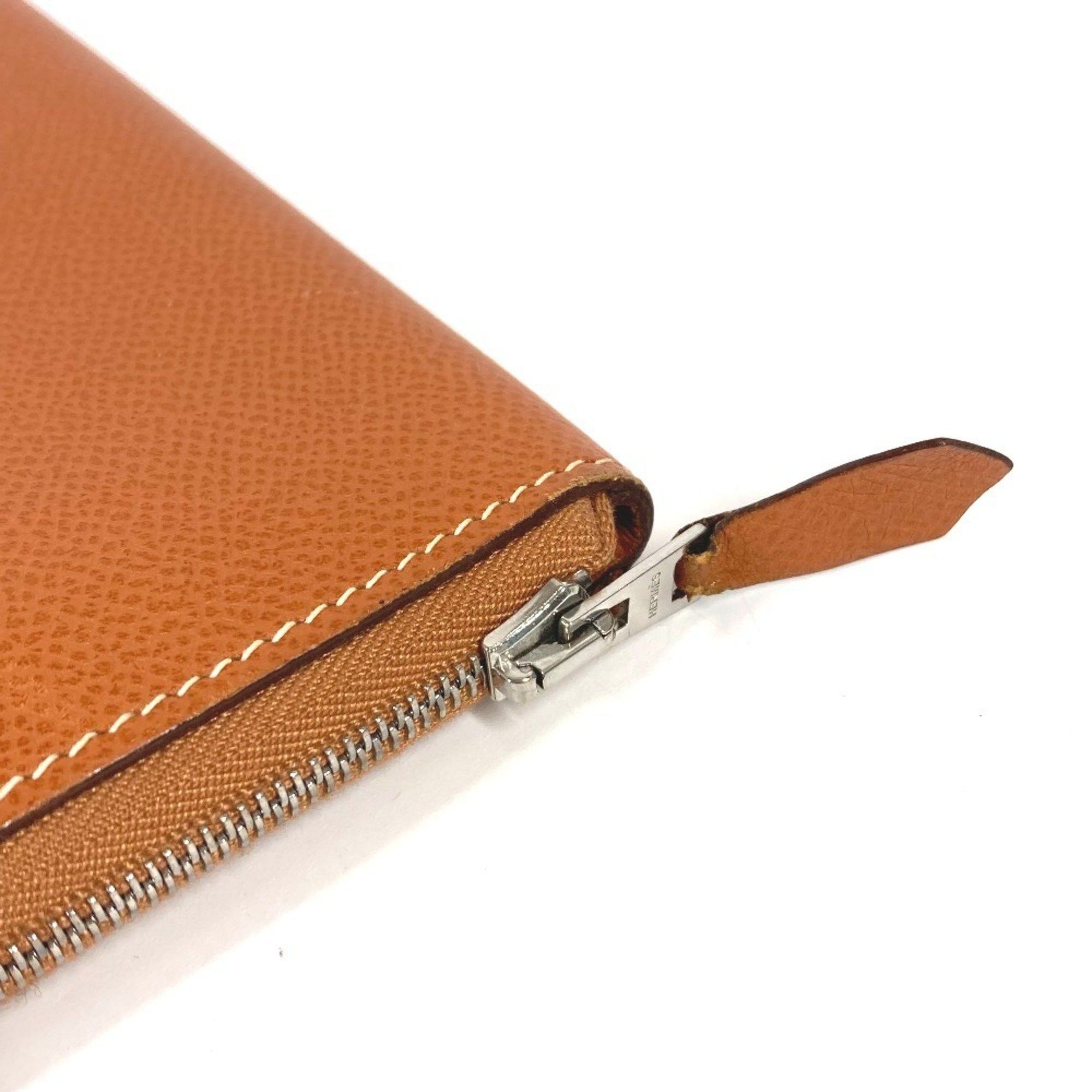 Hermes HERMES Azap Combined Long Wallet with Round Zipper Travel Case, Epson, Gold, for Men and Women Size ONE SIZE - 3 Thumbnail