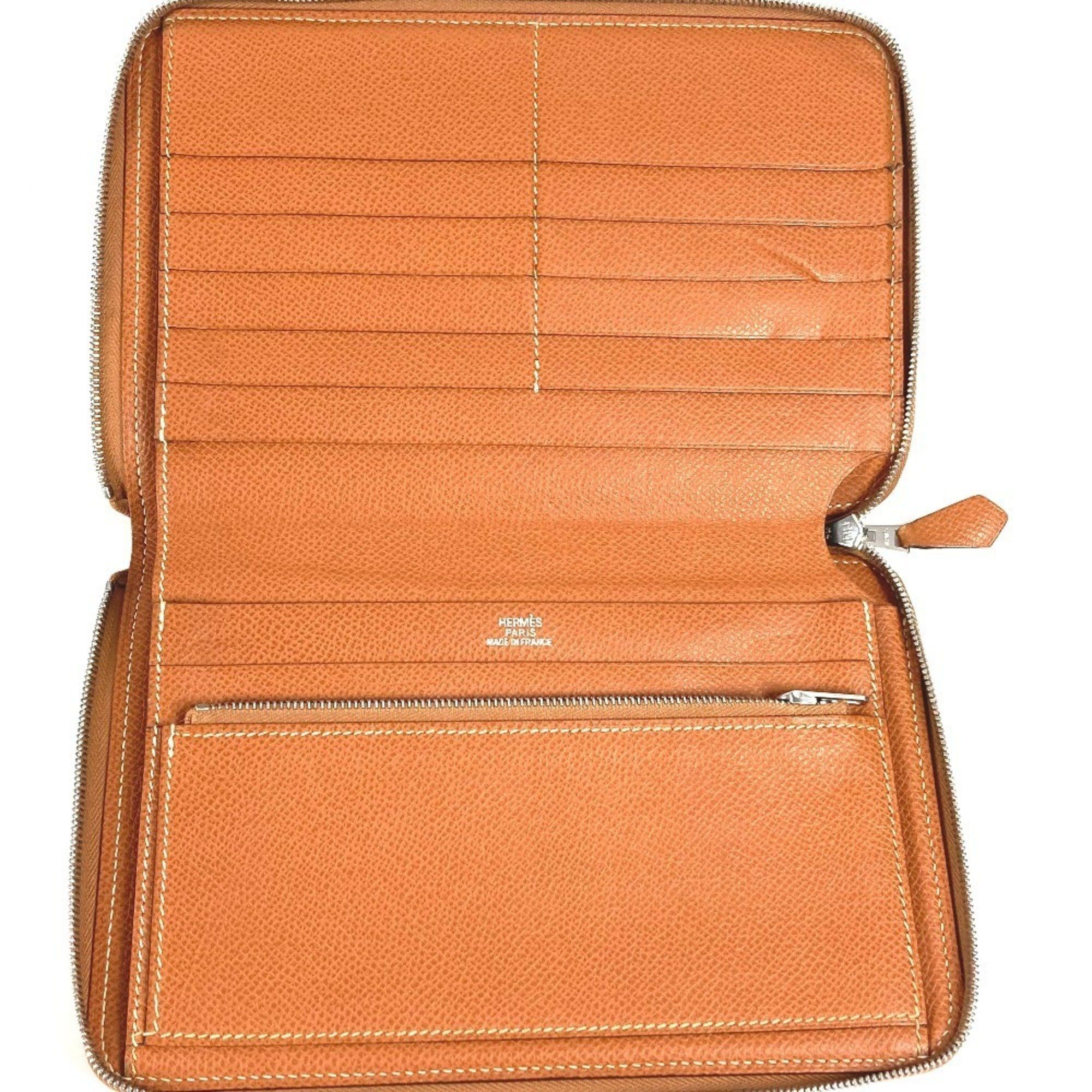 Hermes HERMES Azap Combined Long Wallet with Round Zipper Travel Case, Epson, Gold, for Men and Women Size ONE SIZE - 10 Thumbnail