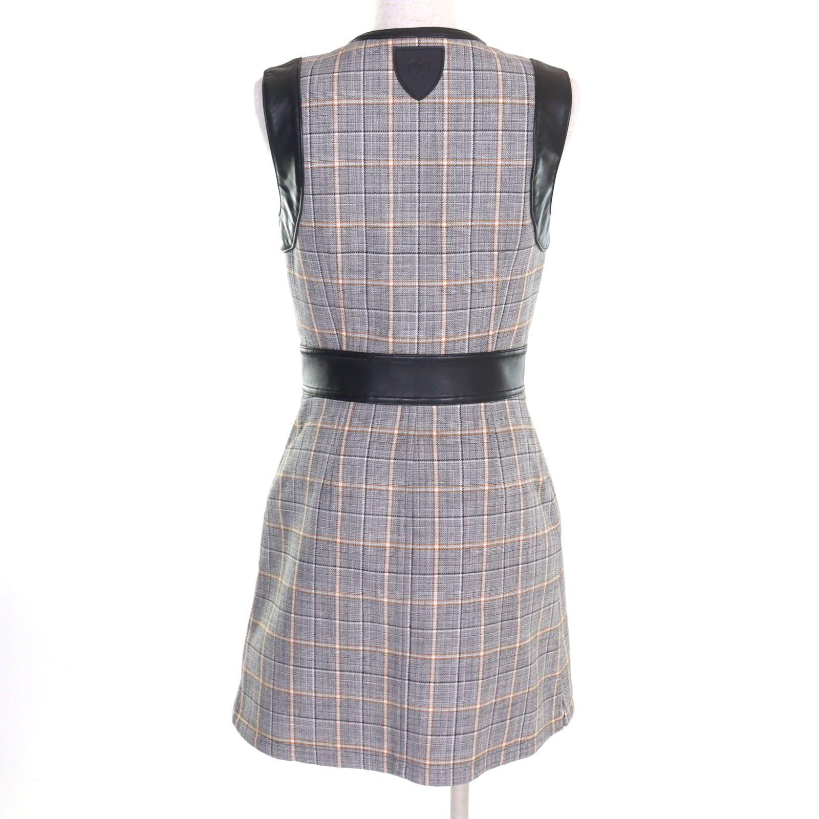 Louis Vuitton Louis Vuitton Louis Vuitton Logo Button Leather Switching Dress Leather Dresses FPDR64 DUTY FREE for USA Size ONE SIZE - 3 Thumbnail
