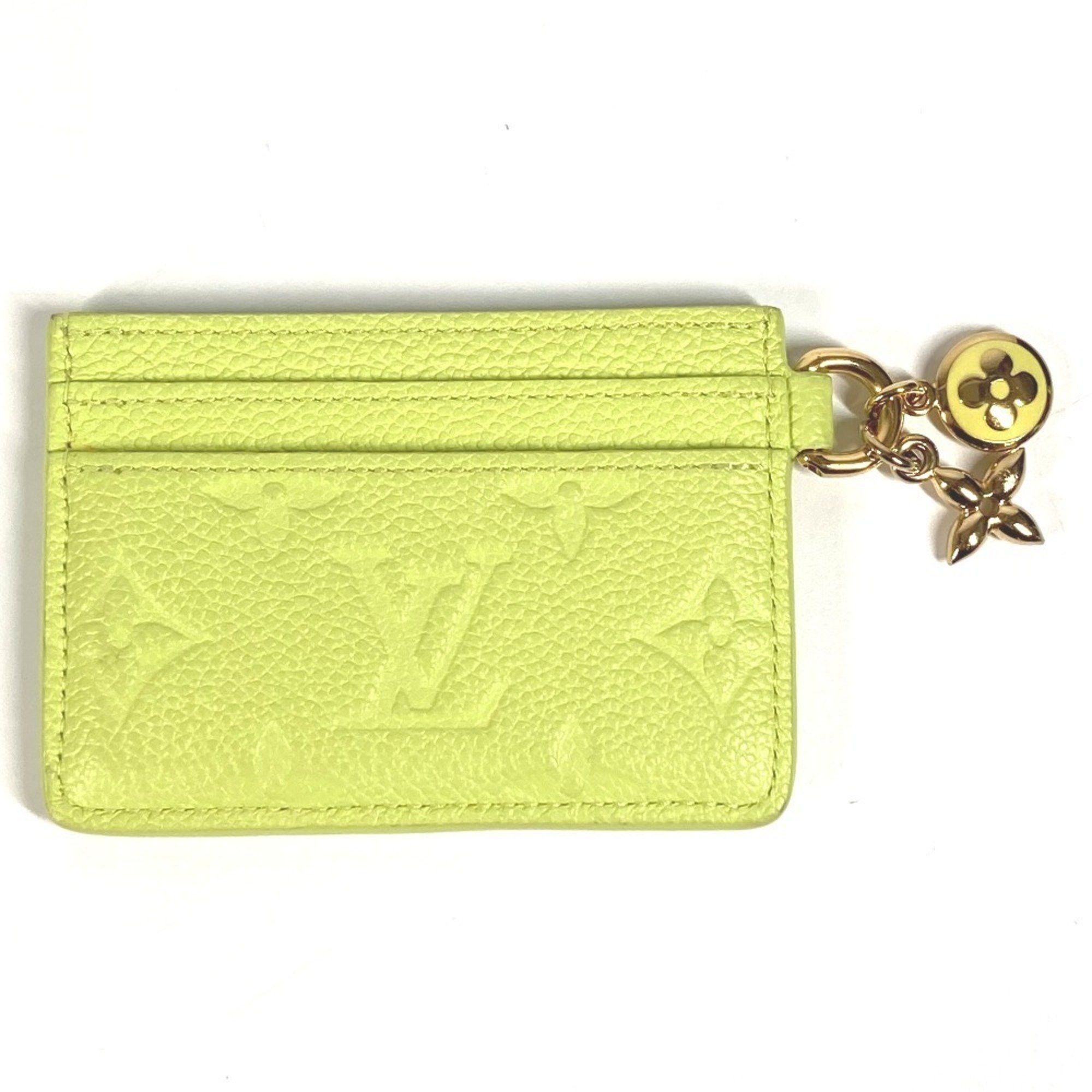 Louis Vuitton LOUIS VUITTON M13645 Monogram Empreinte Business Card Holder/Card Case with Porte Carte LV Charm, Leather, Men's/Women's, Zesty Lime/Green Size ONE SIZE - 2 Thumbnail