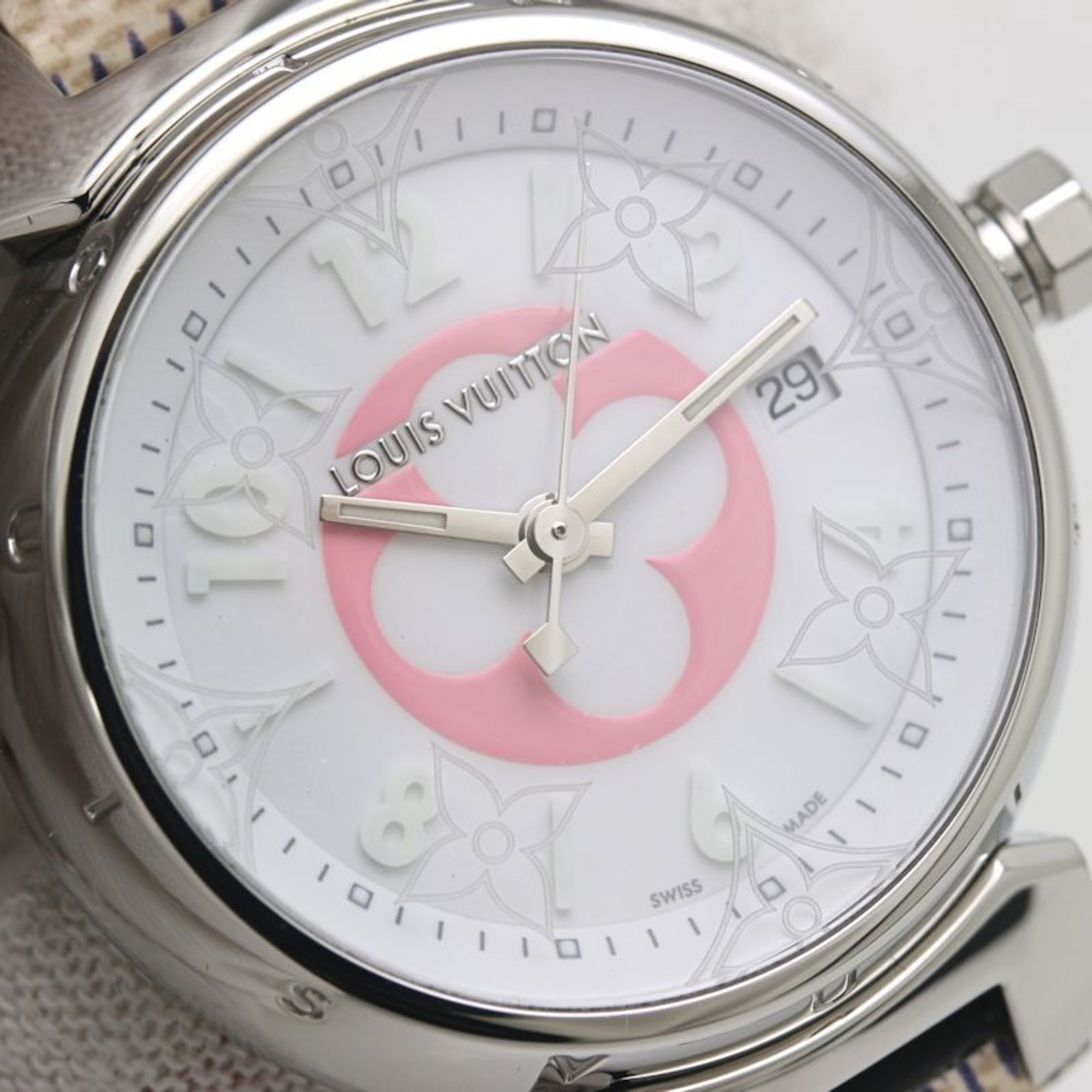 Louis Vuitton LOUIS VUITTON Tambour PM Azur 28mm QA007Z Japan Exclusive Women's Watch 40162 Size ONE SIZE - 5 Thumbnail