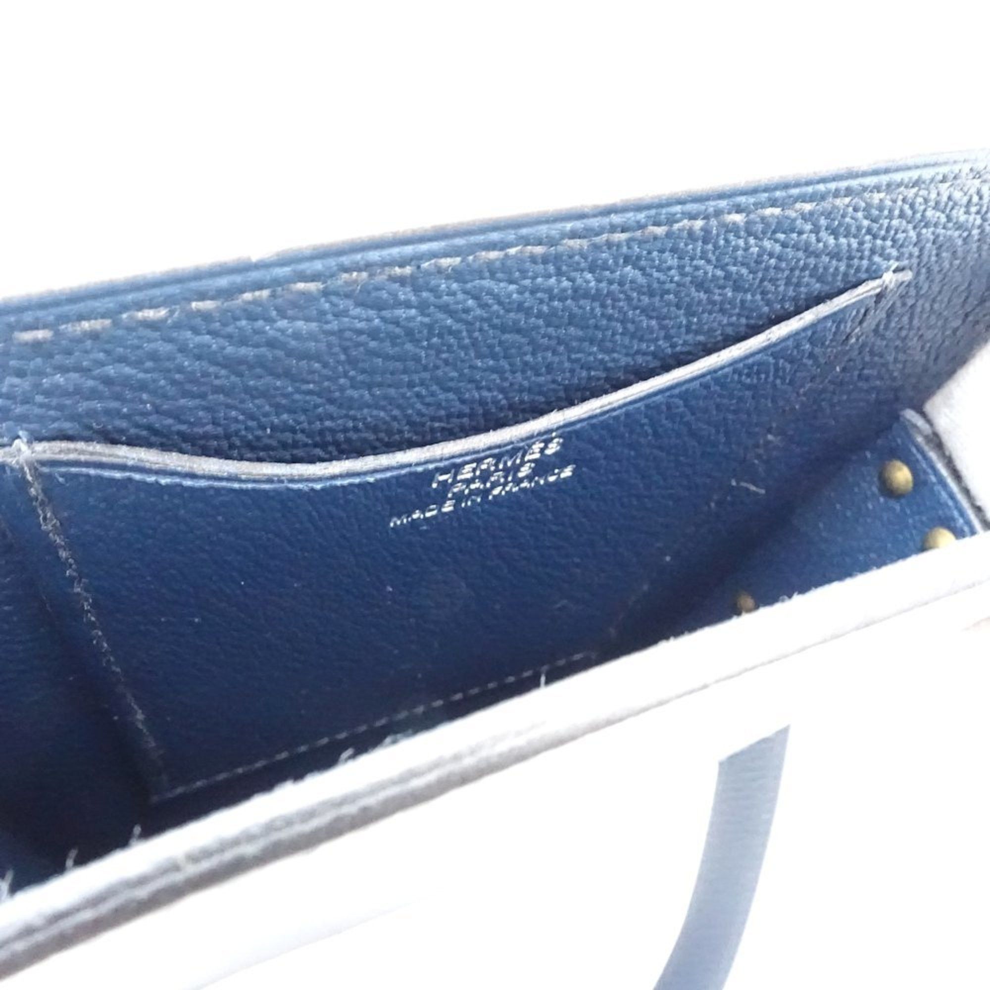 Hermes HERMES Aka Box WNN005 Pochette Shoulder Bag in Leather, Blue de Plus, Women's, 188592 Size ONE SIZE - 7 Thumbnail