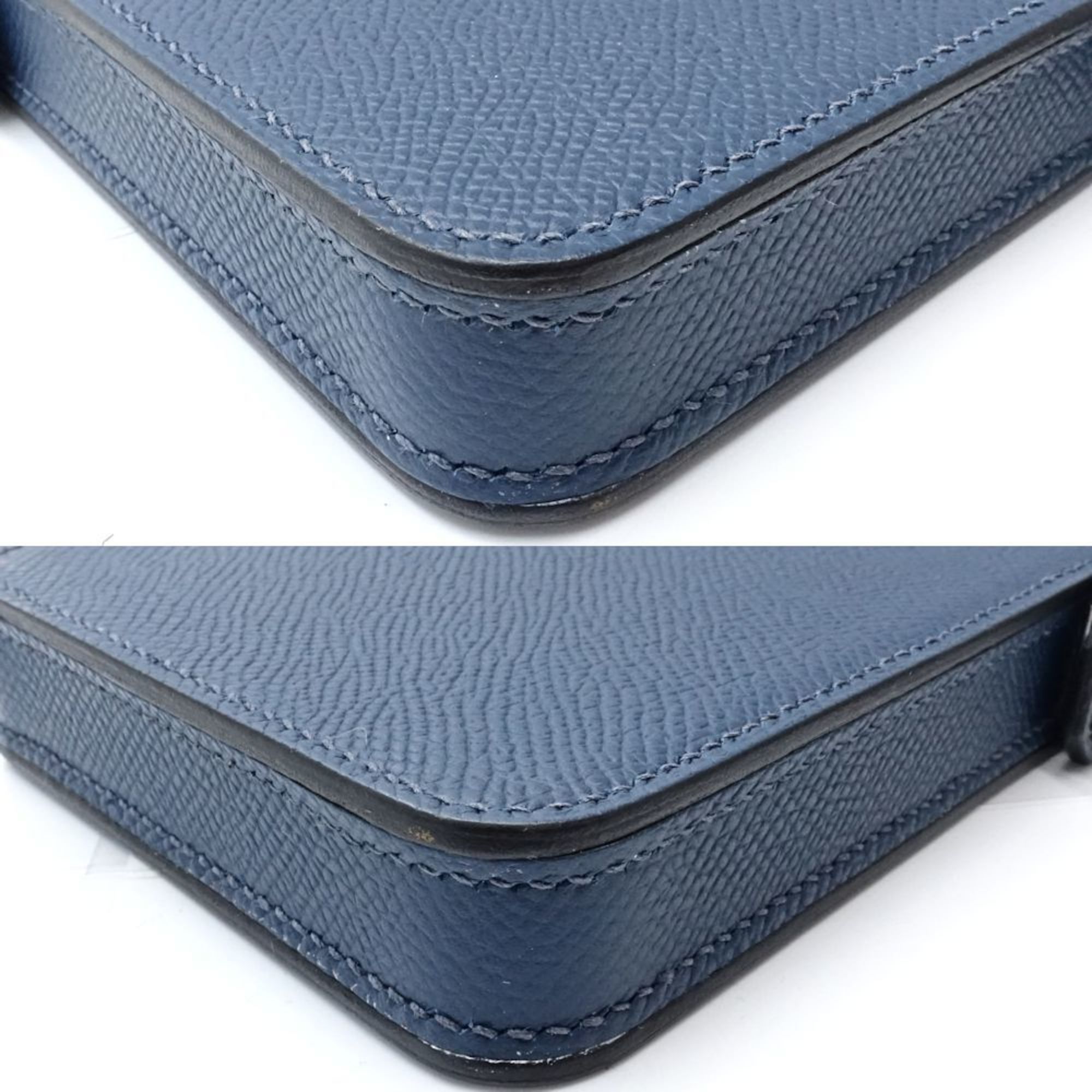 Hermes HERMES Aka Box WNN005 Pochette Shoulder Bag in Leather, Blue de Plus, Women's, 188592 Size ONE SIZE - 4 Thumbnail