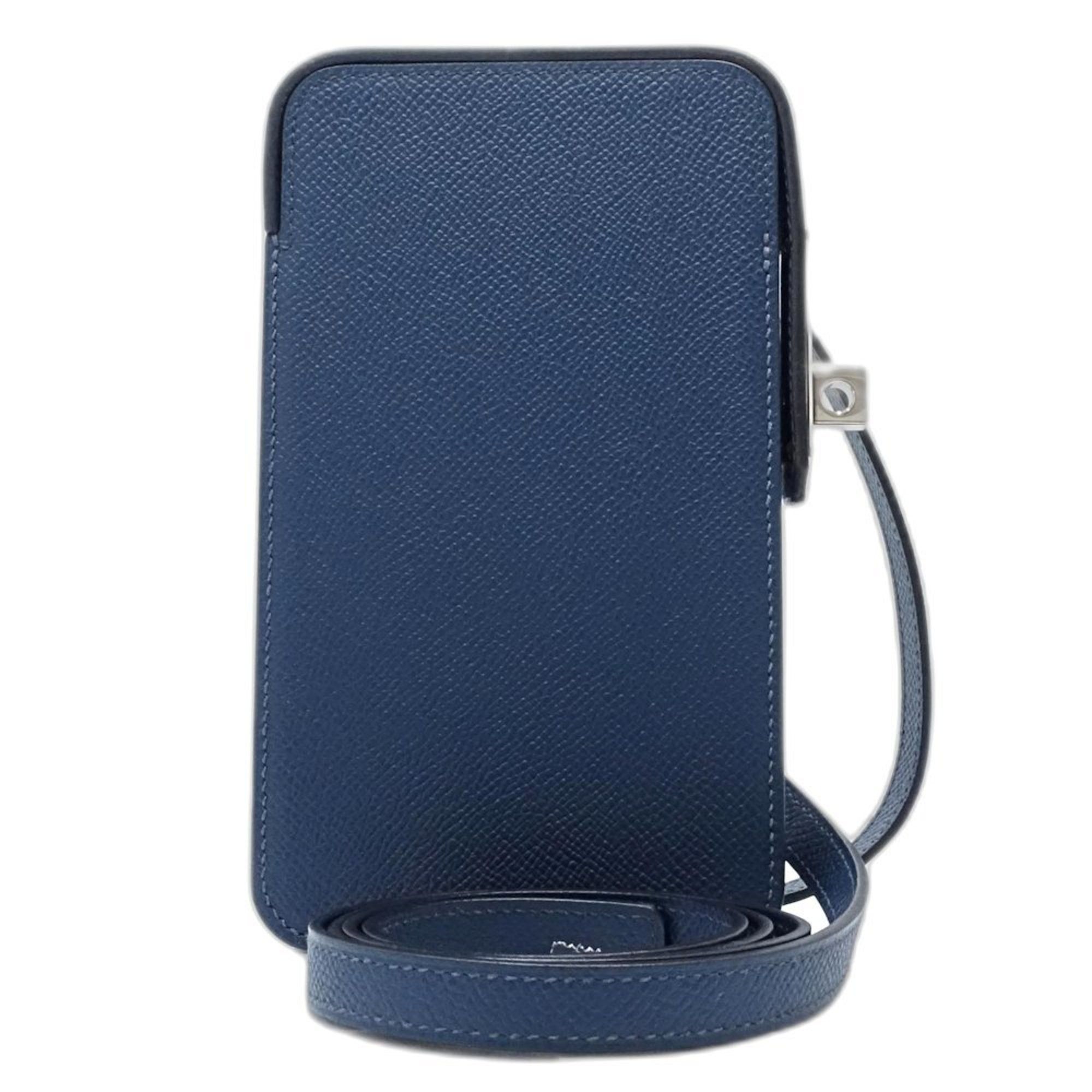 Hermes HERMES Aka Box WNN005 Pochette Shoulder Bag in Leather, Blue de Plus, Women's, 188592 Size ONE SIZE - 10 Thumbnail
