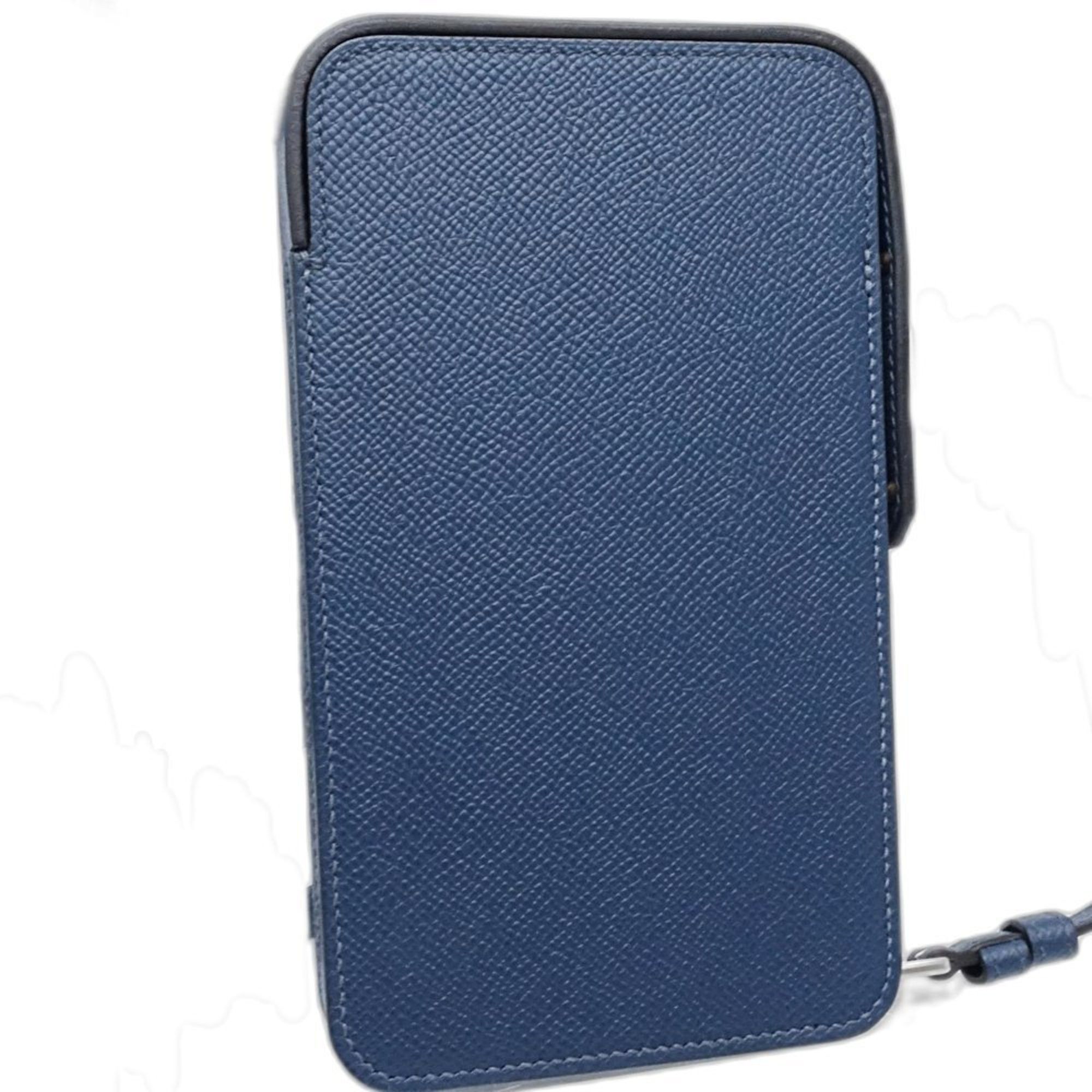 Hermes HERMES Aka Box WNN005 Pochette Shoulder Bag in Leather, Blue de Plus, Women's, 188592 Size ONE SIZE - 2 Thumbnail