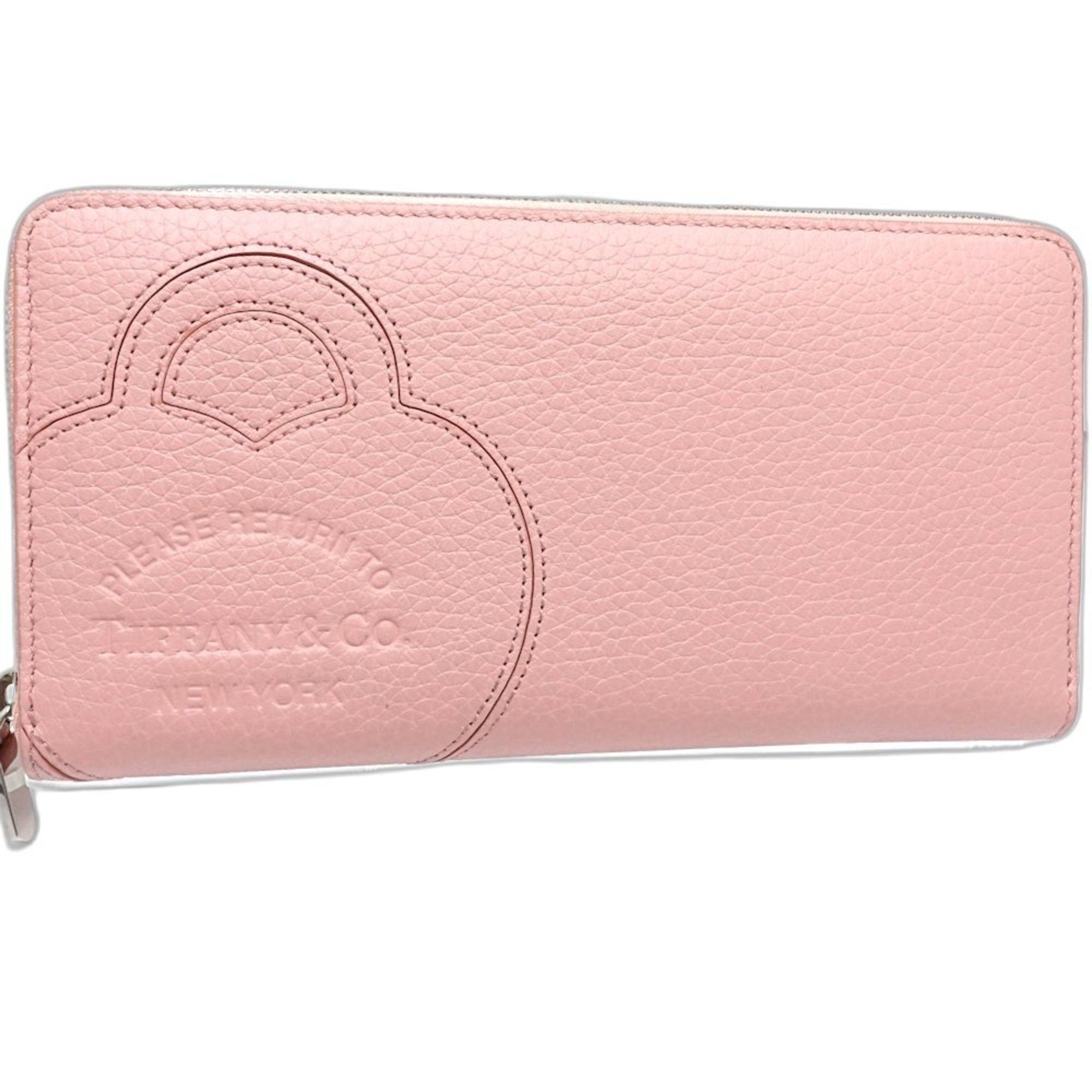 Tiffany & Co. TIFFANY & Co. Round Return to Tiffany Long Wallet, Leather, Pink, Women's, 188597 Size ONE SIZE - 2 Thumbnail