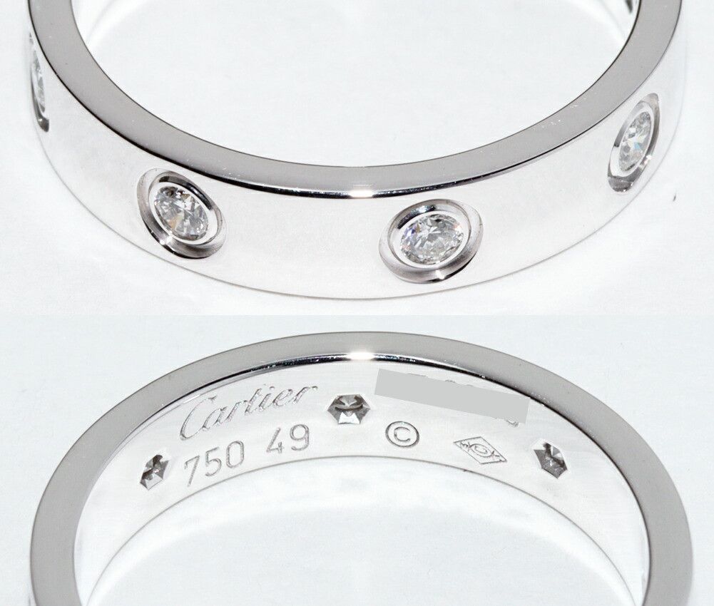 Cartier Cartier Cartier Love Ring Au750 White Gold Diamond Ring Size 9 Metal Ring B40506 DUTY FREE for USA Size ONE SIZE - 5 Thumbnail