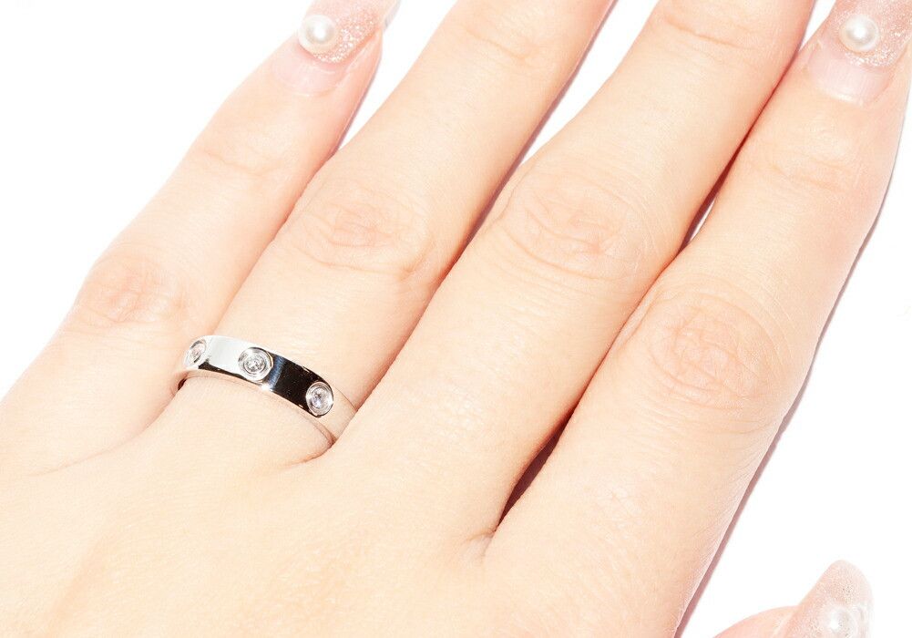 Cartier Cartier Cartier Love Ring Au750 White Gold Diamond Ring Size 9 Metal Ring B40506 DUTY FREE for USA Size ONE SIZE - 6 Thumbnail