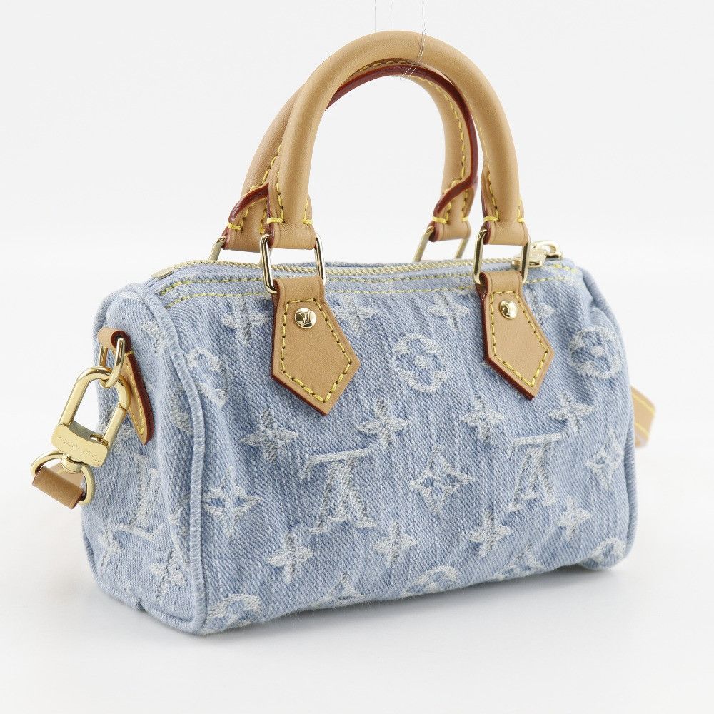 Louis Vuitton Louis Vuitton Louis Vuitton Nano Speedy Monogram 2way Bag Denim Handbag M11212 DUTY FREE for USA Size ONE SIZE - 3 Thumbnail
