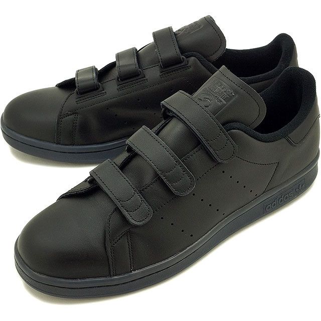 Stan smith shop black with velcro