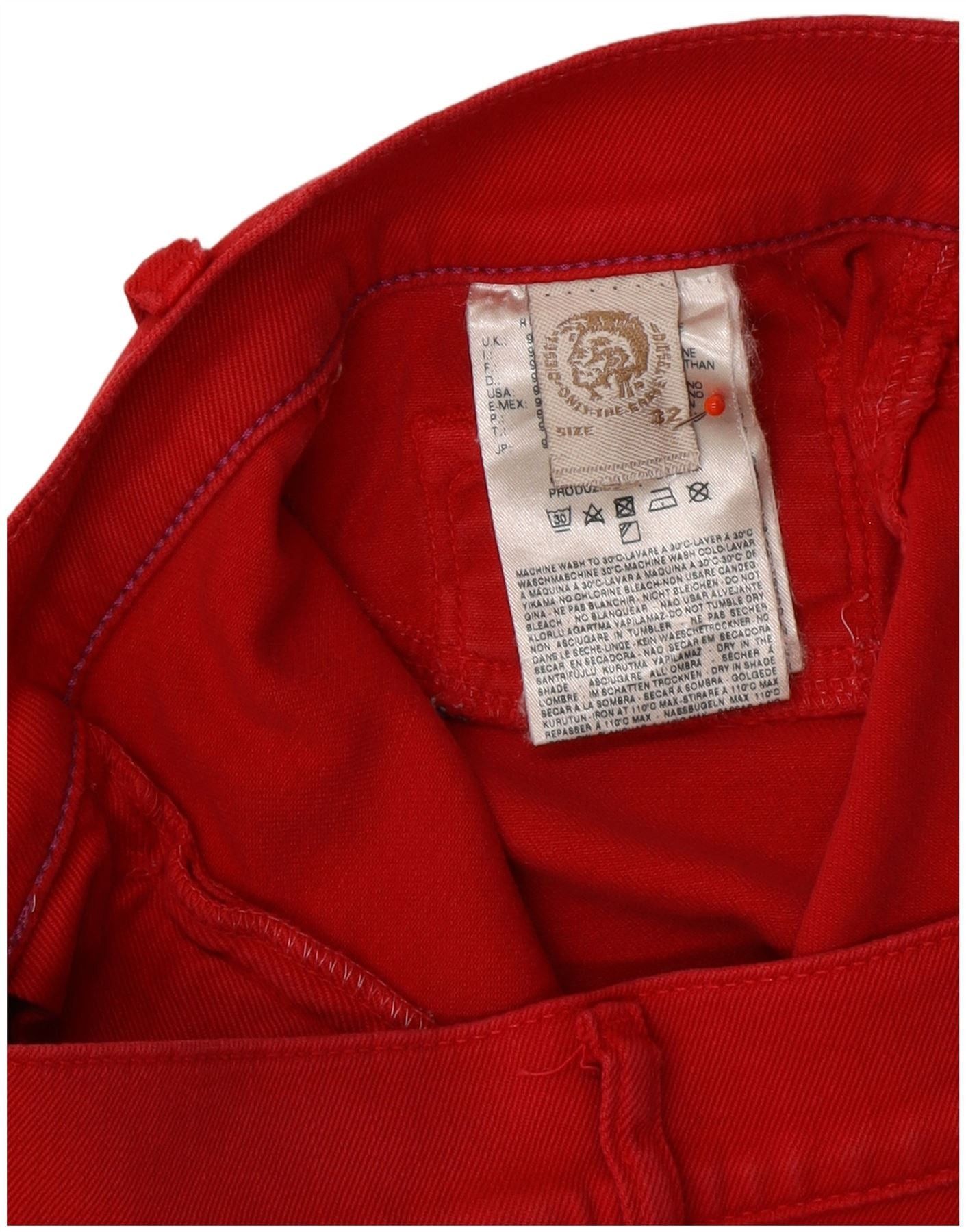 Diesel Womens Slim Jeans W32 L28 Red Cotton Size 24" / US 00 / IT 34 - 3 Thumbnail
