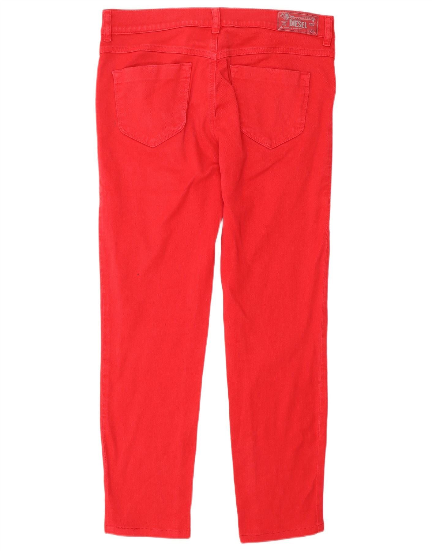 Diesel Womens Slim Jeans W32 L28 Red Cotton Size 24" / US 00 / IT 34 - 2 Thumbnail