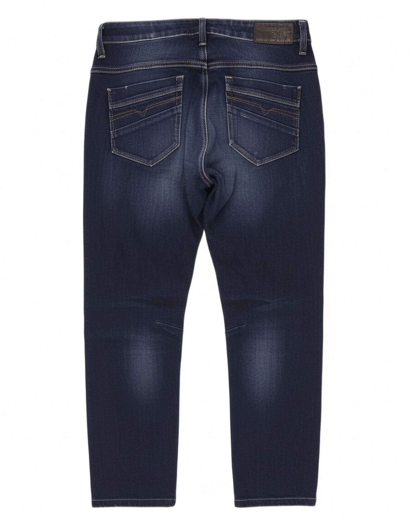 Diesel Womens Fayza-Xp Regular Fit Cropped Jeans W23 L23 Navy Blue Size 42" / US 20 - 2 Thumbnail