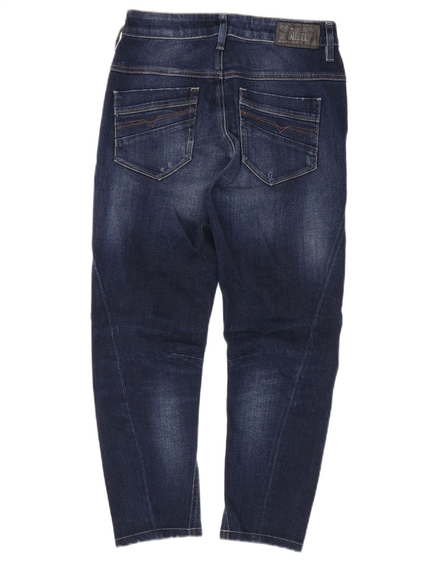 Diesel Womens Fayza-Xp Regular Fit Cropped Jeans W23 L23 Navy Blue Size 42" / US 20 - 4 Thumbnail