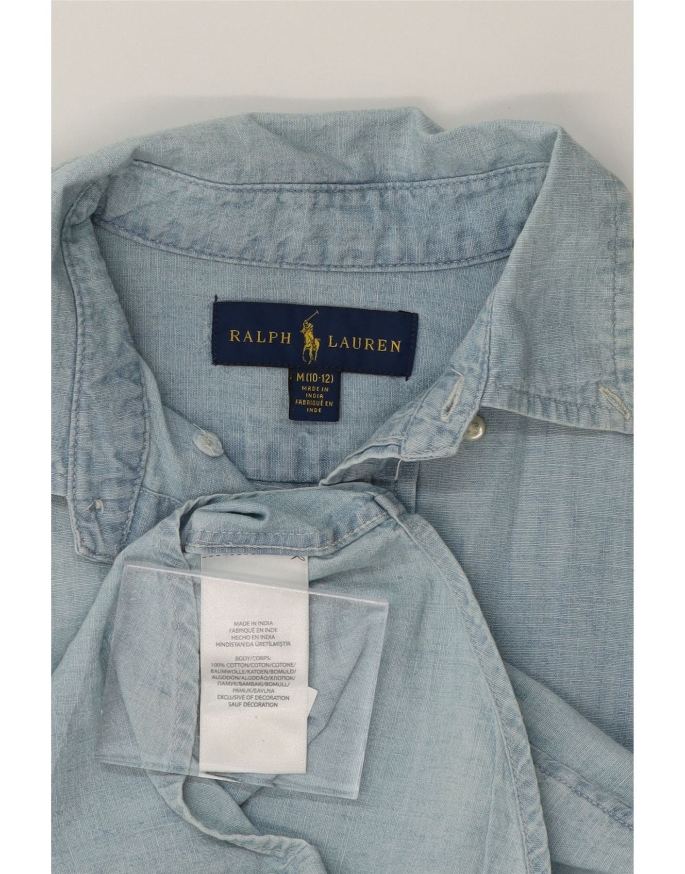 Ralph Lauren Boys Shirt 10-11 Years Medium Blue Cotton Size M / US 6-8 / IT 42-44 - 4 Thumbnail