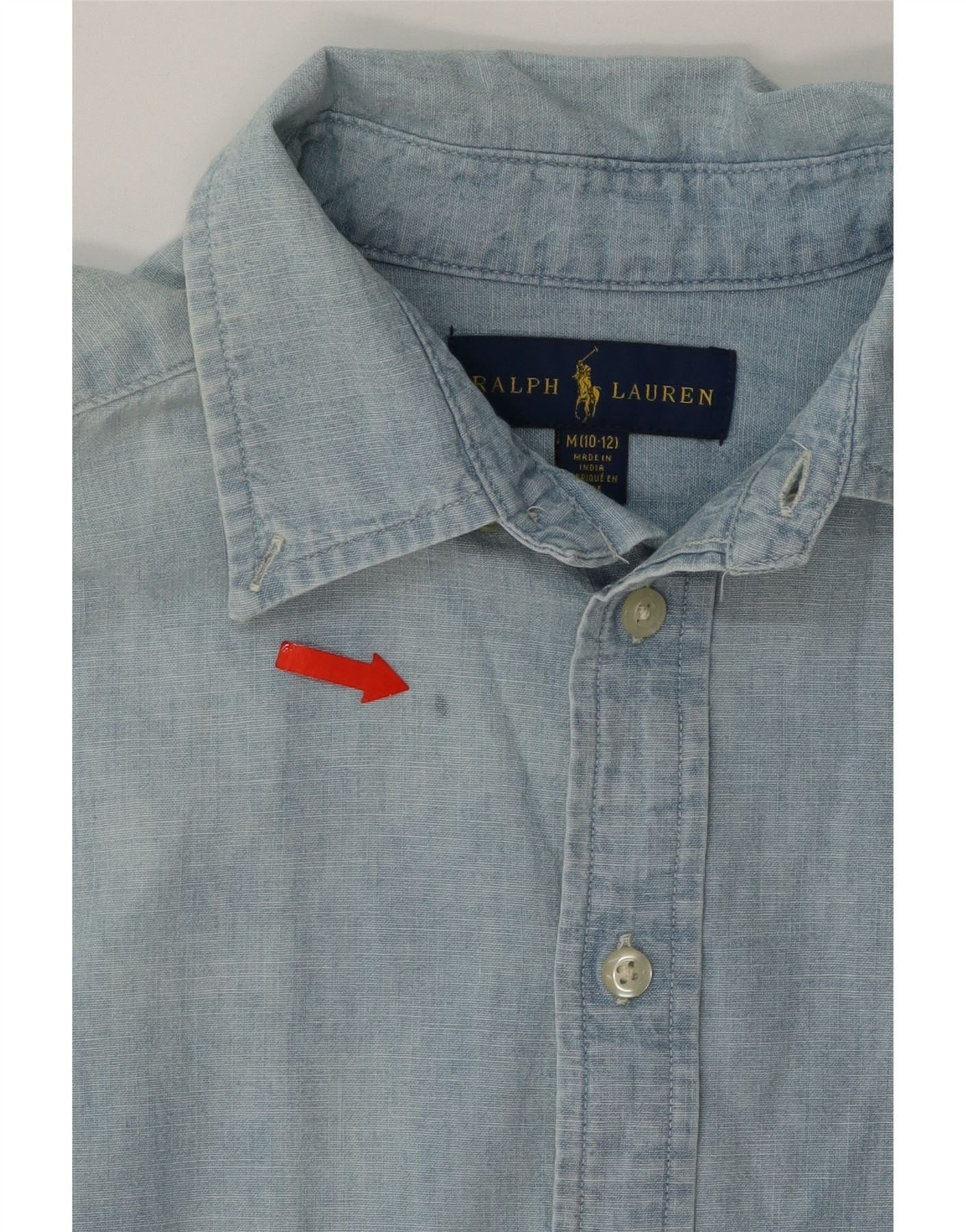 Ralph Lauren Boys Shirt 10-11 Years Medium Blue Cotton Size M / US 6-8 / IT 42-44 - 3 Thumbnail