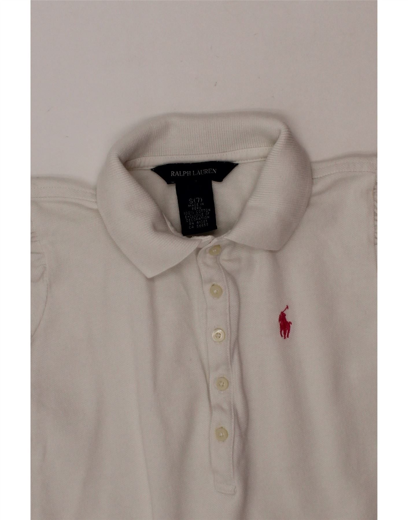 Ralph Lauren Girls Polo Dress 6-7 Years Small White Cotton Size XS / US 0-2 / IT 36-38 - 4 Thumbnail