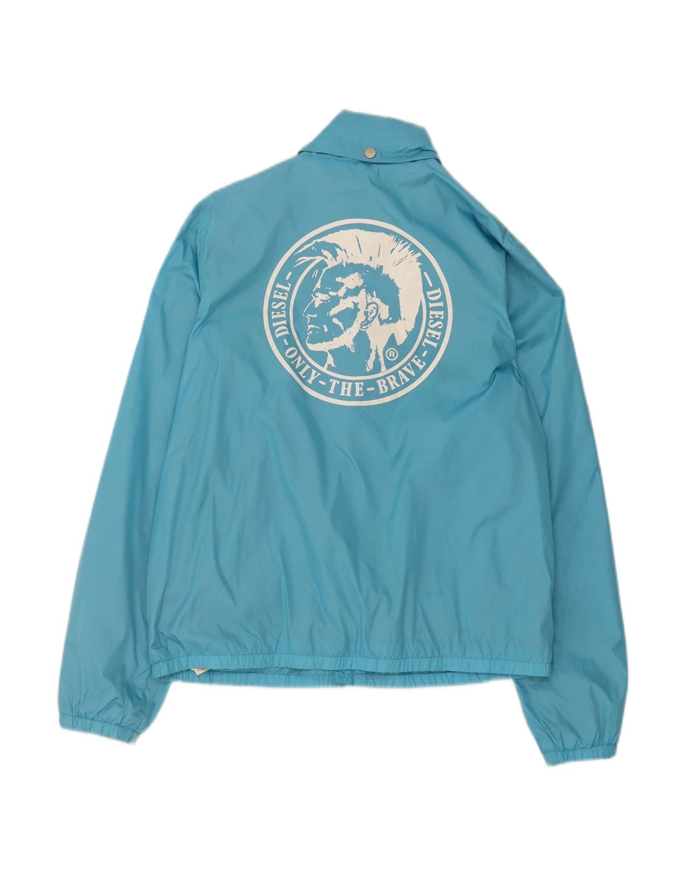 Diesel Boys Graphic Windbreaker Jacket 15-16 Years Blue Nylon Size XL / US 12-14 / IT 48-50 - 2 Thumbnail