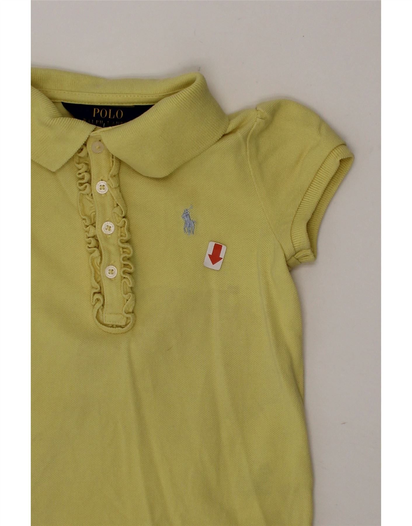 Polo Ralph Lauren Girls Polo Shirt 3-4 Years Yellow Cotton Size XXS / US 00 / IT 34 - 3 Thumbnail
