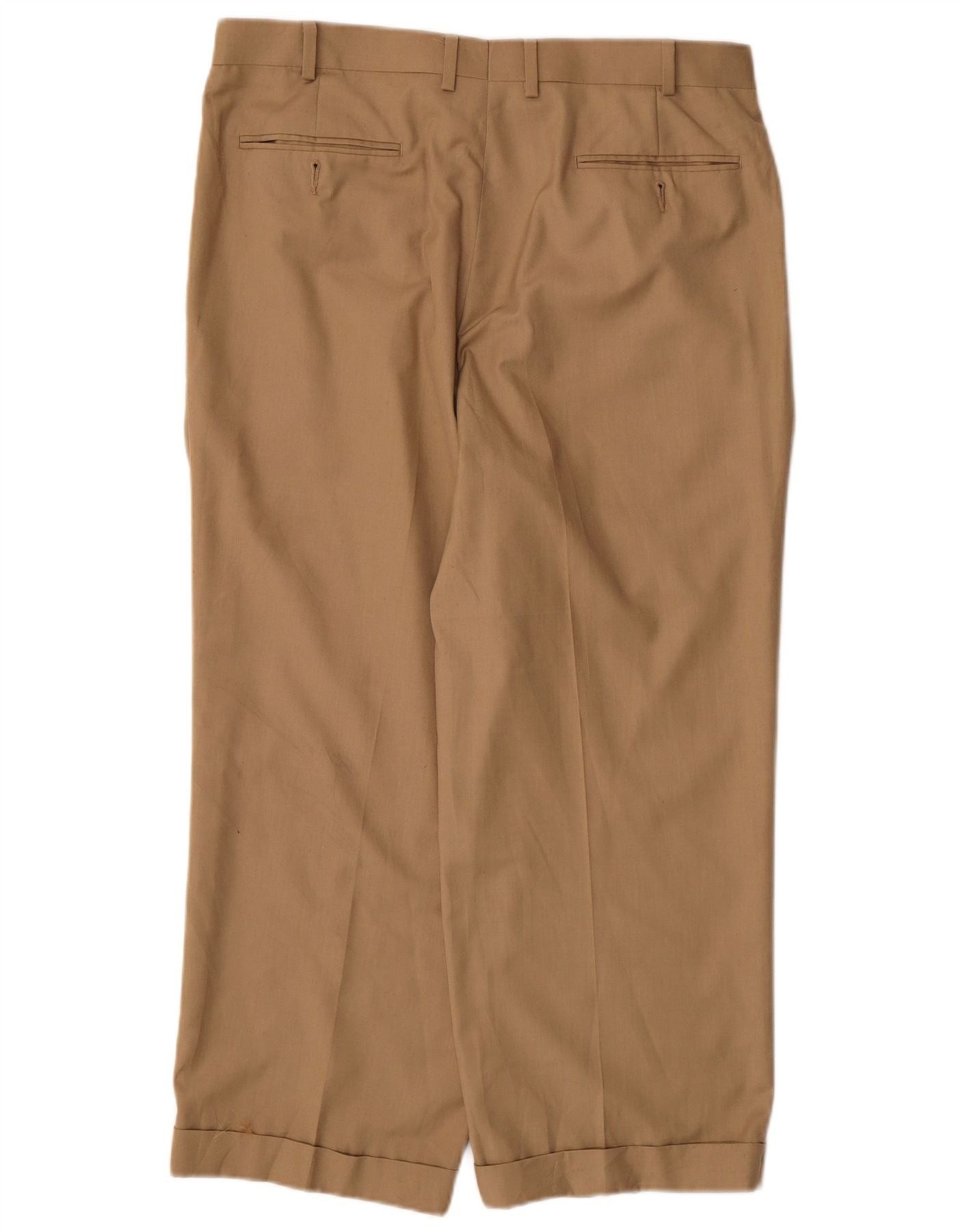 Ralph Lauren Mens Straight Suit Trousers W36 L26 Beige Polyester Size 36R - 4 Thumbnail