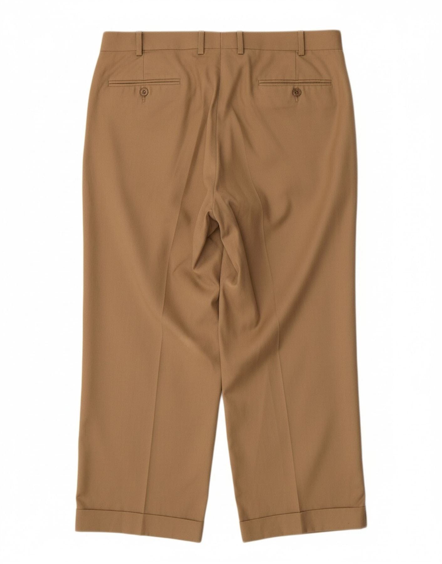 Ralph Lauren Mens Straight Suit Trousers W36 L26 Beige Polyester Size 36R - 2 Thumbnail