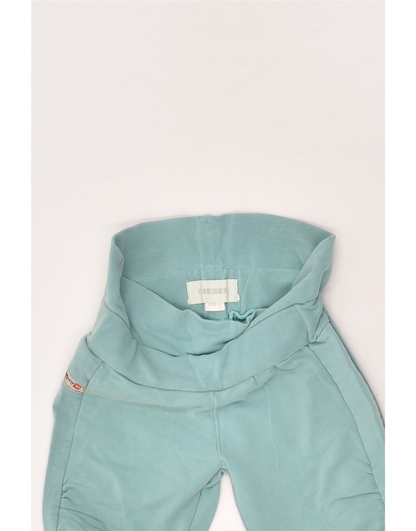 Diesel Girls Tracksuit Trousers Joggers 3-4 Years Turquoise Cotton Size 24" / US 00 / IT 34 - 3 Thumbnail