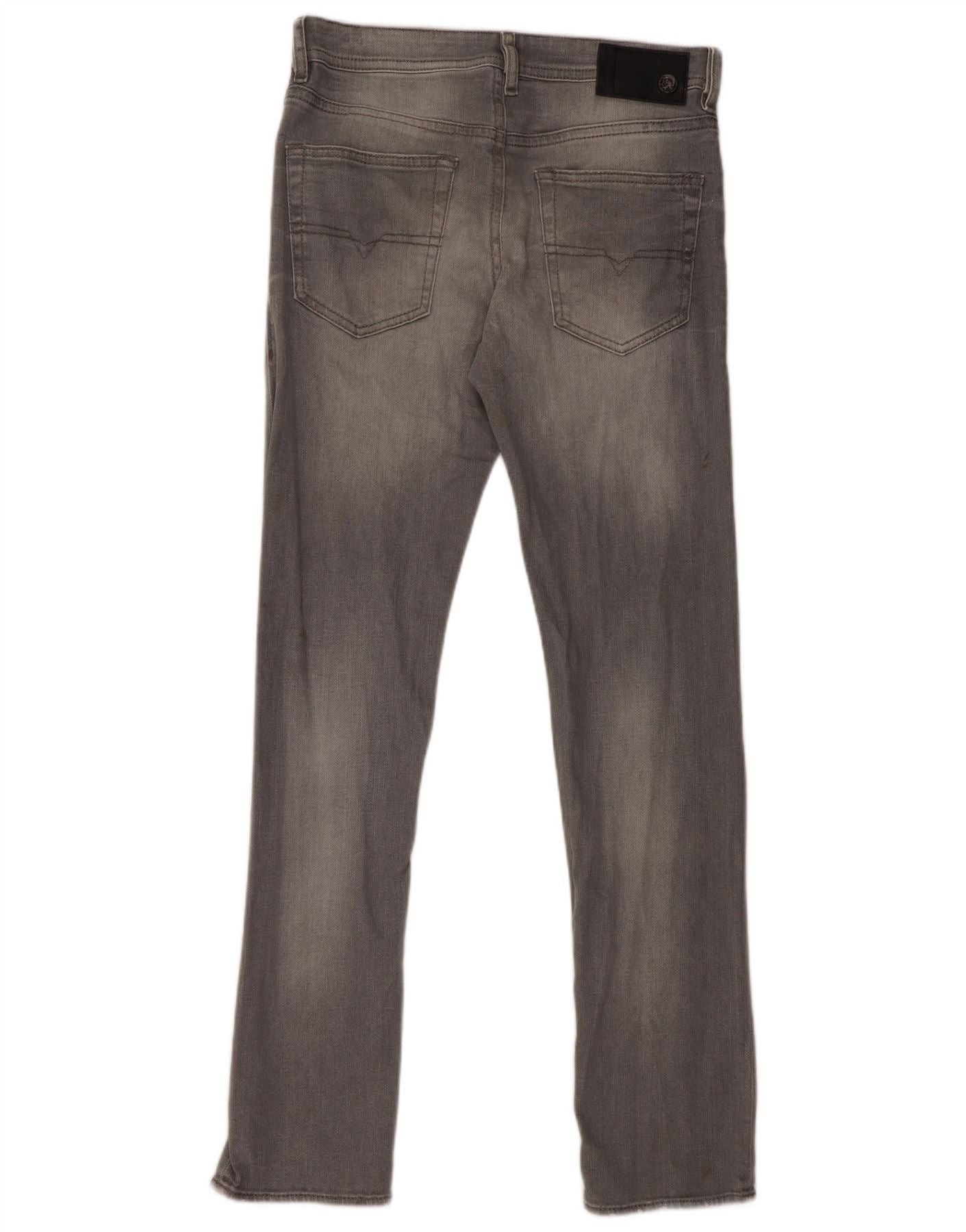 Diesel Mens Buster Regular Slim Tapered Jeans W28 L32 Grey Cotton Size US 28 / EU 44 - 2 Thumbnail