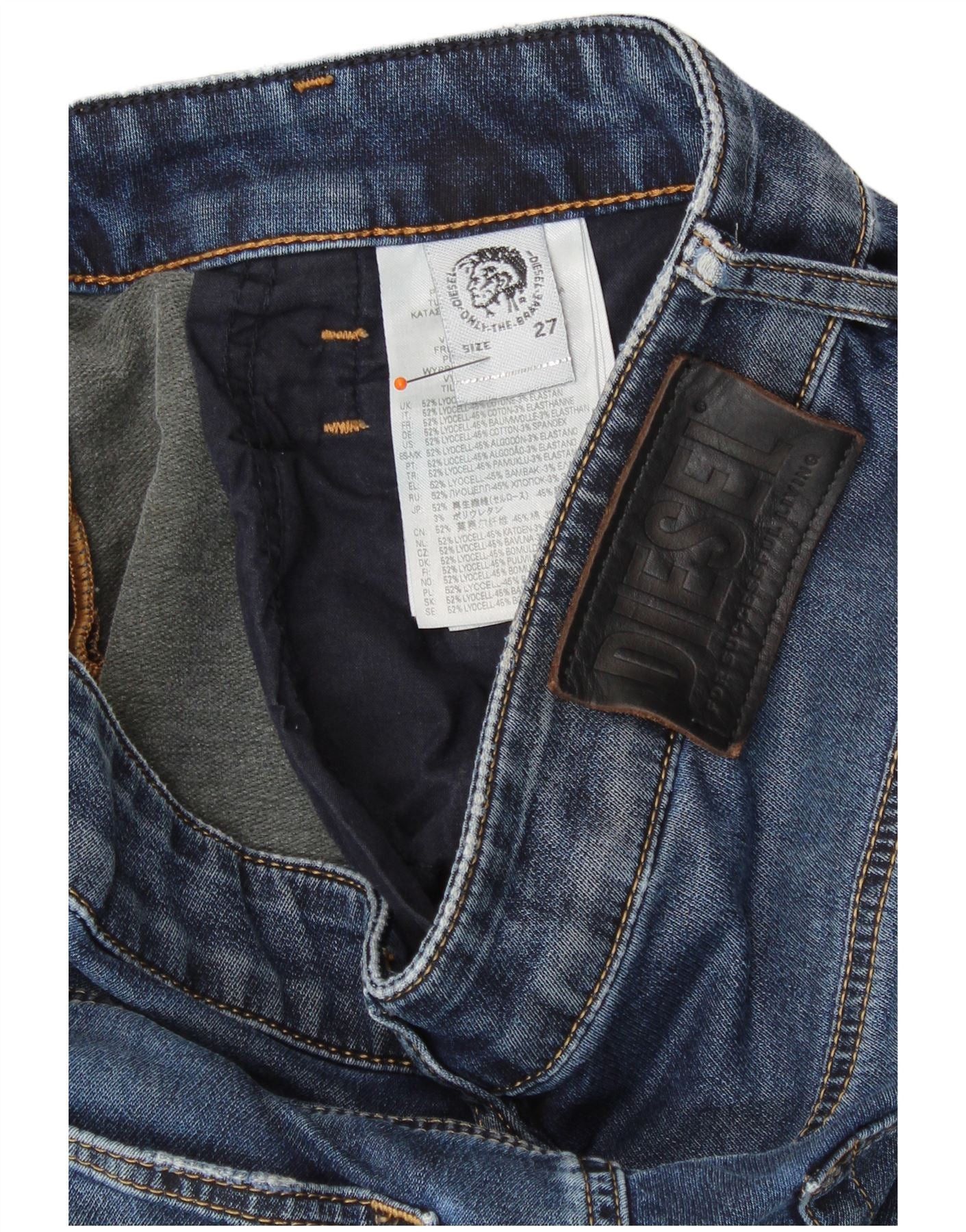 Diesel Womens Skinny Cropped Jeans W27 L24 Blue Lyocell Size 42" / US 20 - 3 Thumbnail