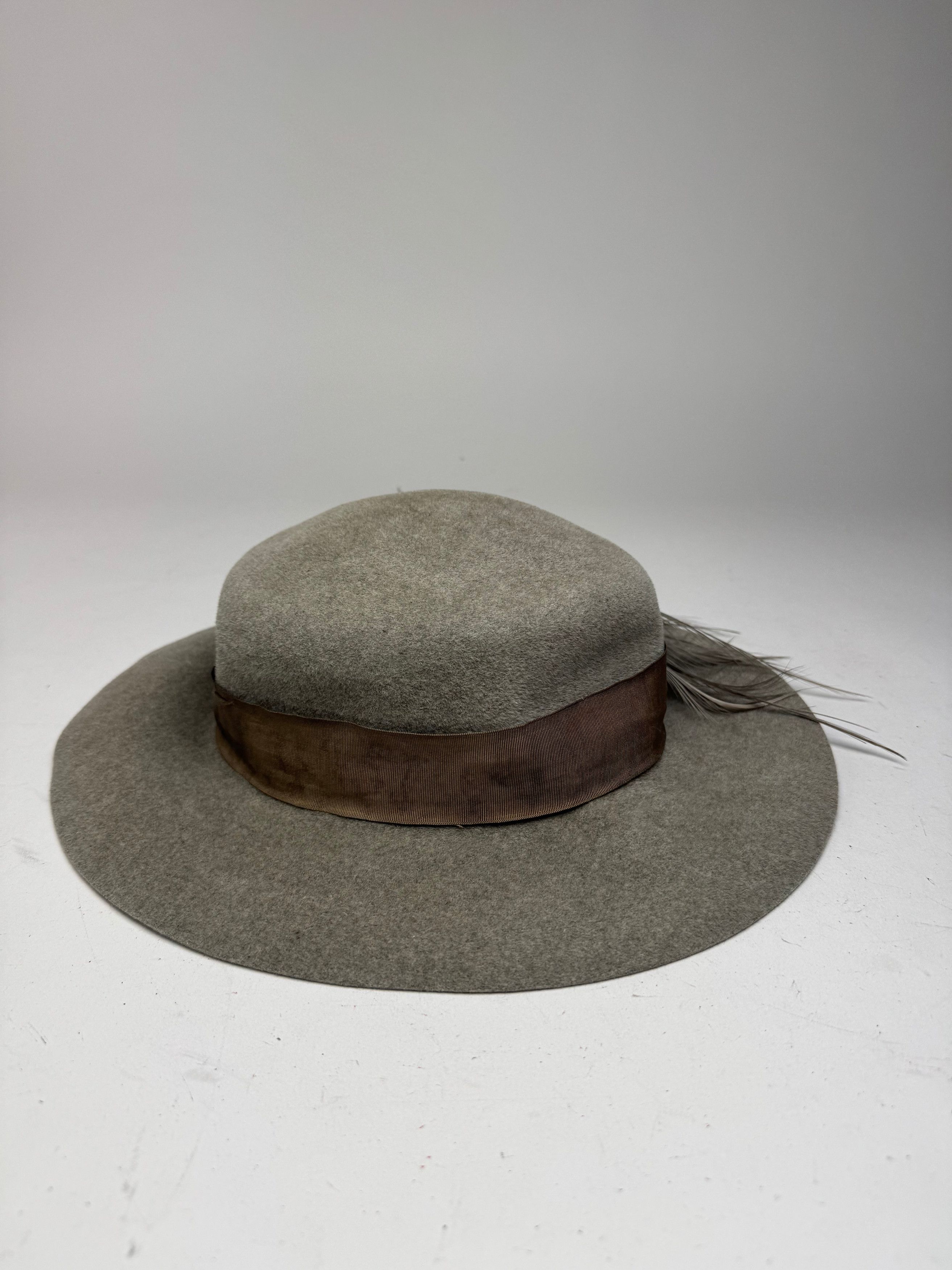 Jil Sander Vintage Wool Feather Hat Grey Size ONE SIZE - 2 Thumbnail