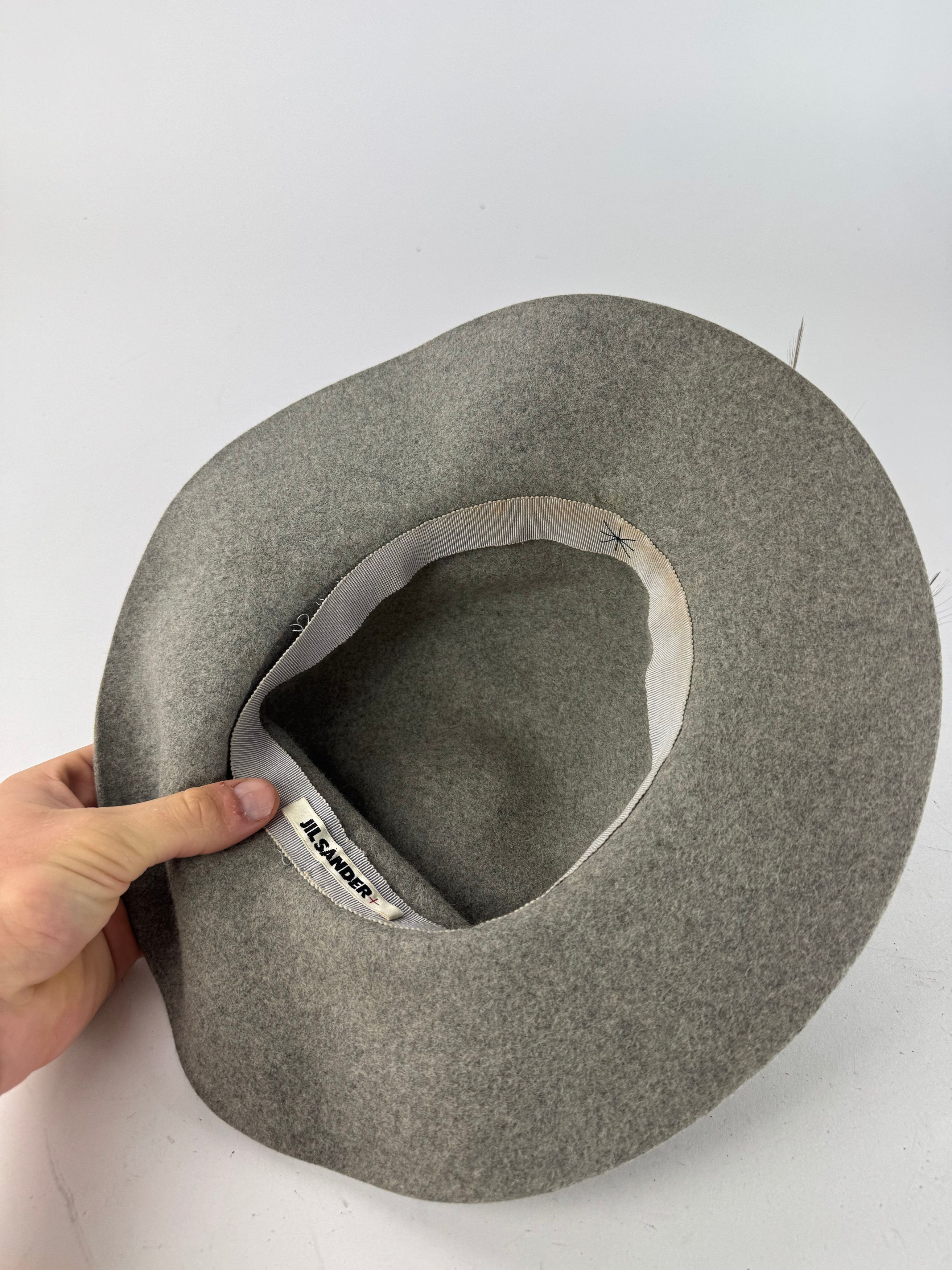 Jil Sander Vintage Wool Feather Hat Grey Size ONE SIZE - 3 Thumbnail