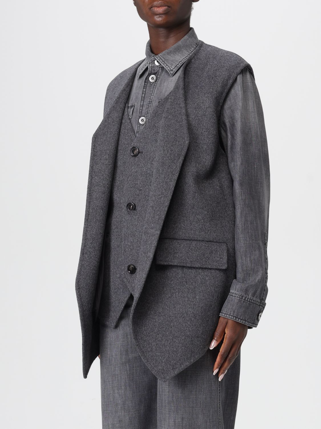 Bottega Veneta Bottega Veneta Waistcoat Woman Grey Size XS / US 0-2 / IT 36-38 - 4 Thumbnail
