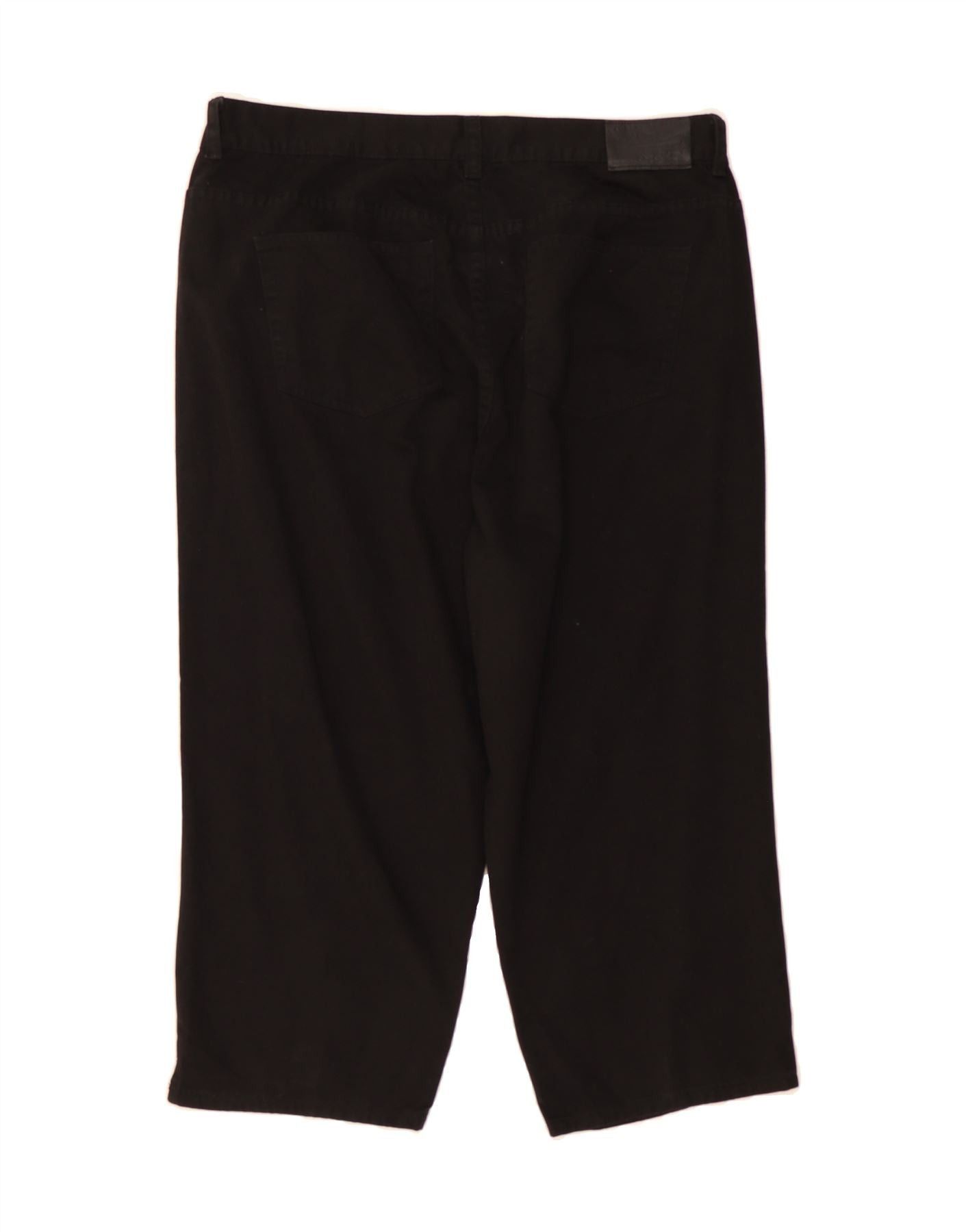 Ralph Lauren Womens Straight Capri Trousers US 16 2XL W36 L21 Black Cotto Size 40" / US 18 - 2 Thumbnail