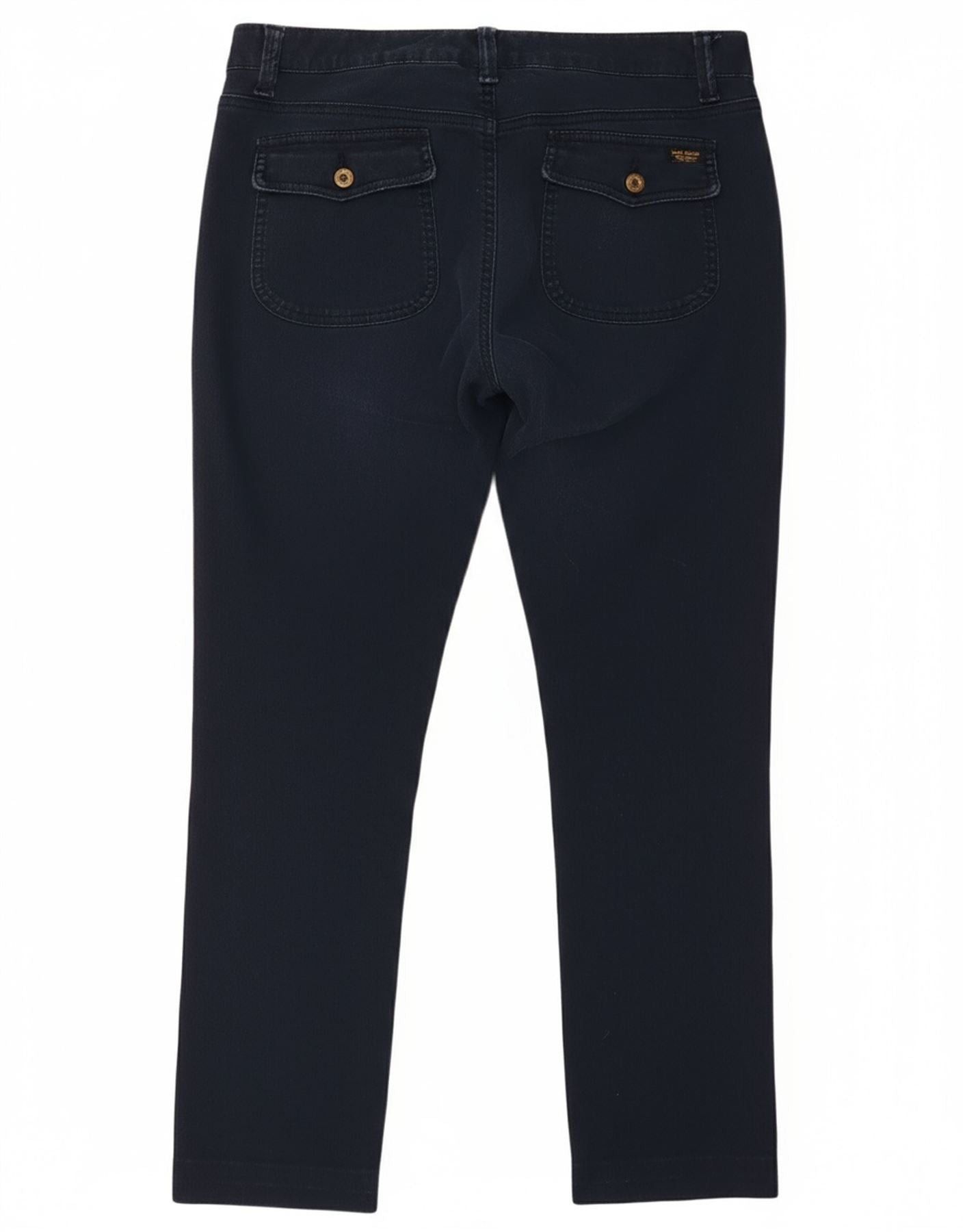 Ralph Lauren Womens Slim Cropped Trousers W28 L26 Navy Blue Cotton Size 24" / US 00 / IT 34 - 2 Thumbnail