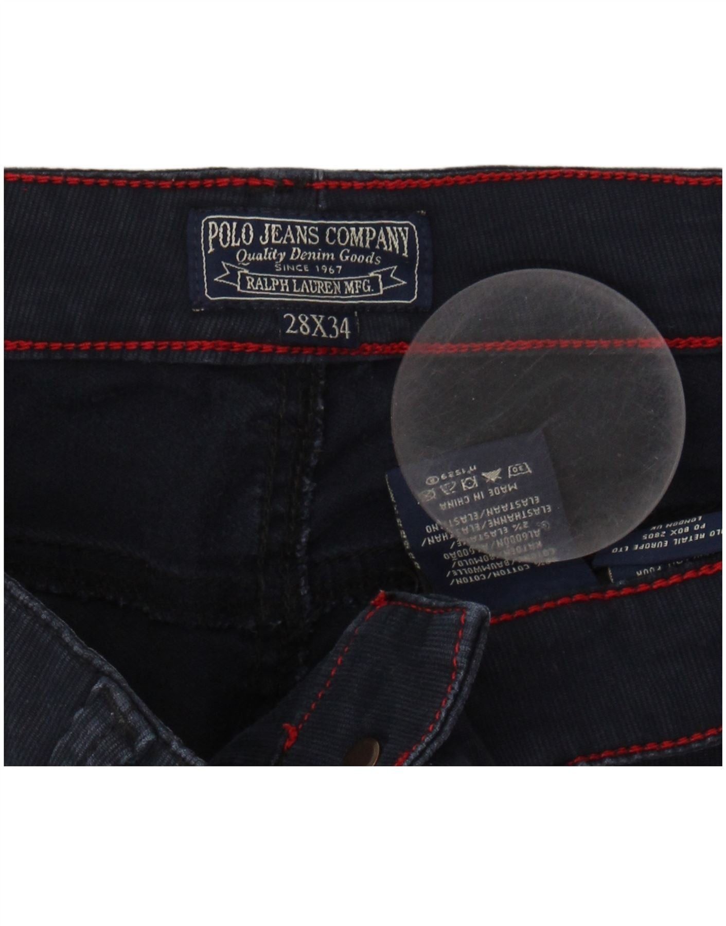 Ralph Lauren Womens Slim Cropped Trousers W28 L26 Navy Blue Cotton Size 24" / US 00 / IT 34 - 5 Thumbnail