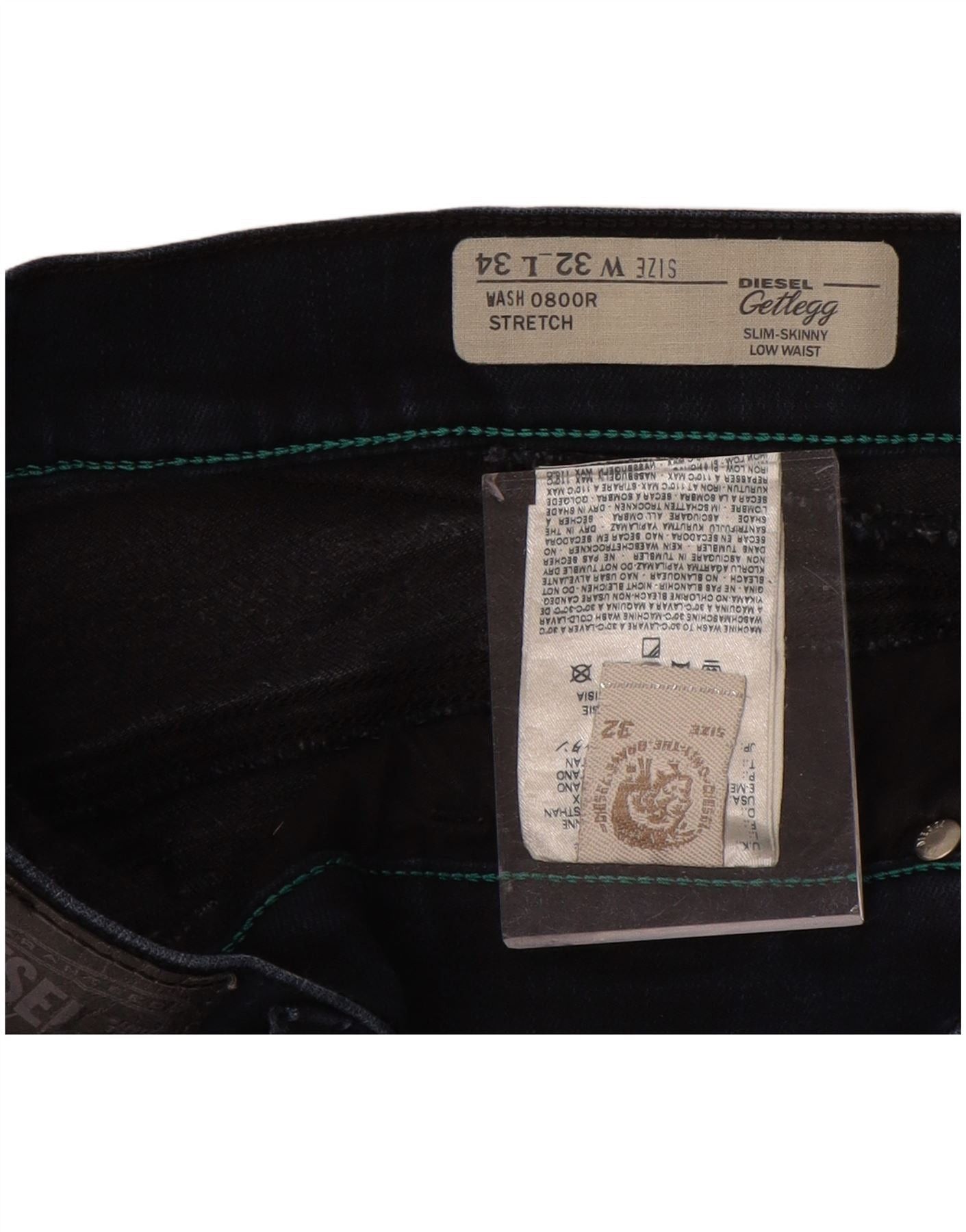 Diesel Womens Getlegg Low Waist Skinny Slim Jeans W32 L26 Navy Blue Size 24" / US 00 / IT 34 - 3 Thumbnail