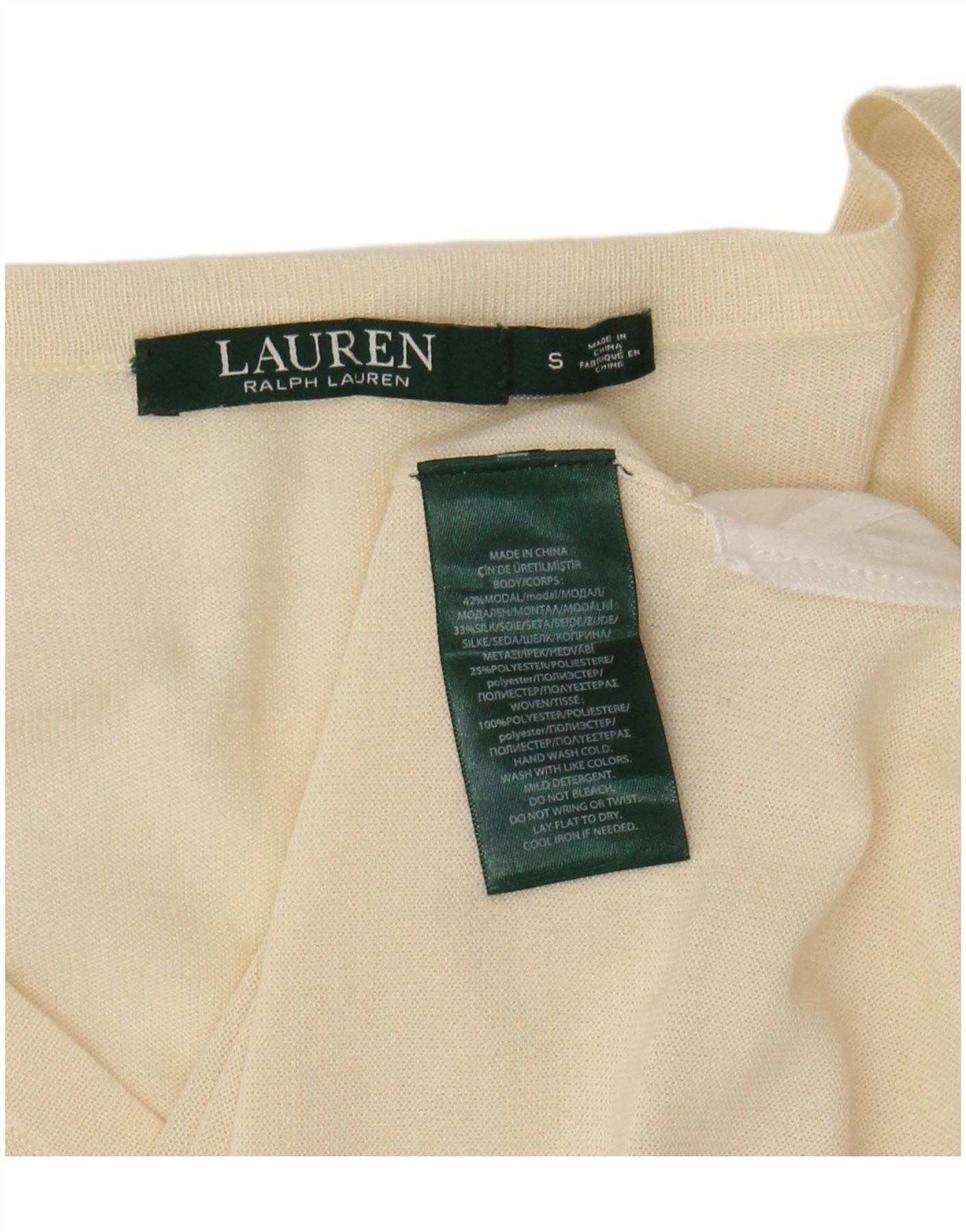 Ralph Lauren Womens Long Sleeve Jumper Dress UK 10 Small Beige Colourbloc Size S / US 4 / IT 40 - 4 Thumbnail
