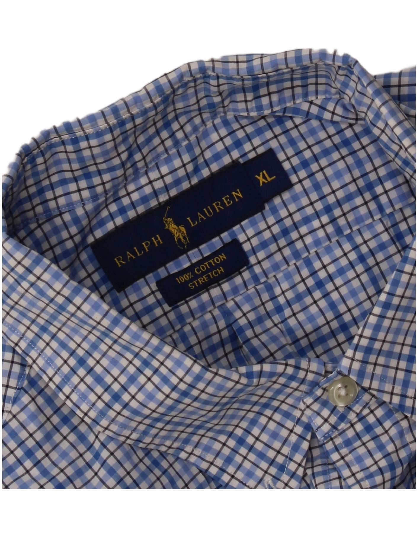 Ralph Lauren Mens Shirt XL Blue Check Cotton Size US XL / EU 56 / 4 - 3 Thumbnail