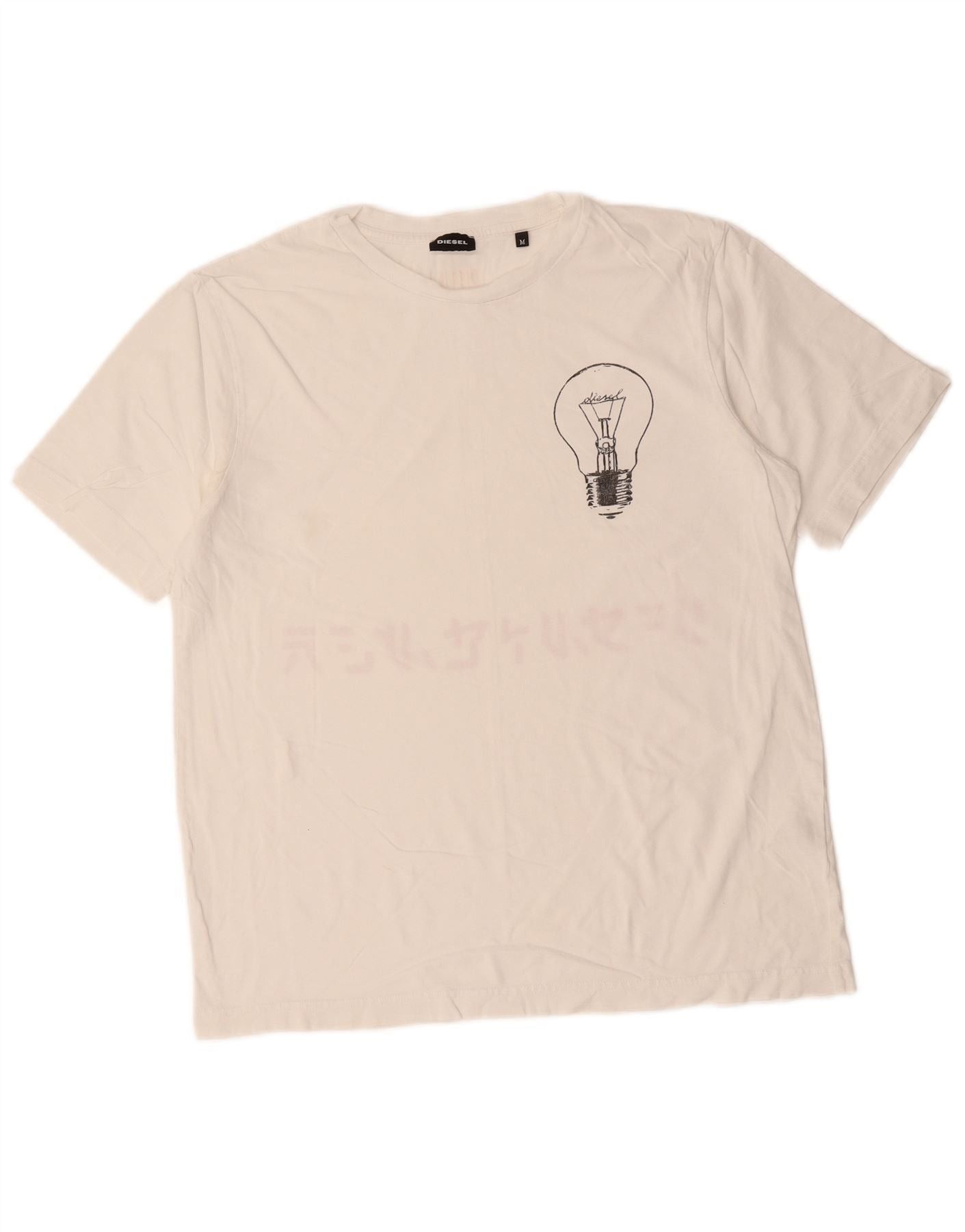 Diesel Mens Graphic T-Shirt Top Medium White Size US M / EU 48-50 / 2 - 3 Thumbnail